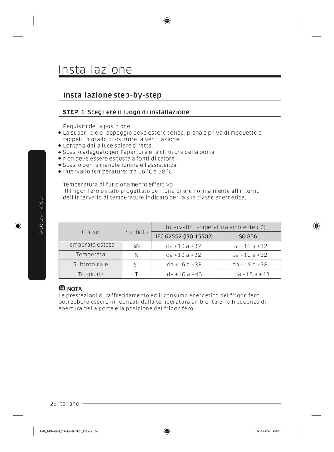 Samsung BRR19M011WW/EG, BRR19M010WW/EG, BRR12M001WW/EG, BRR12M000WW/EG manual Installazione step-by-step 