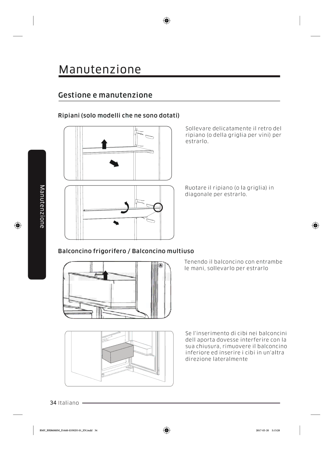 Samsung BRR19M011WW/EG, BRR19M010WW/EG, BRR12M001WW/EG, BRR12M000WW/EG manual Manutenzione 