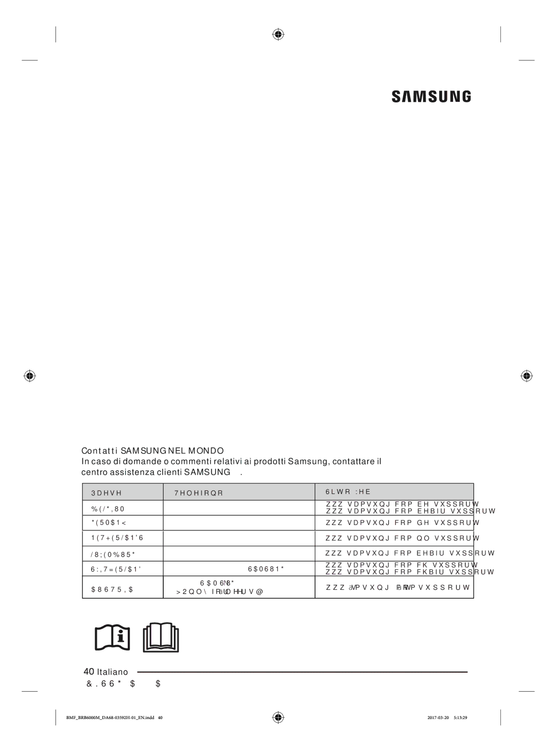 Samsung BRR19M011WW/EG, BRR19M010WW/EG, BRR12M001WW/EG, BRR12M000WW/EG manual Italiano 66*$$ 