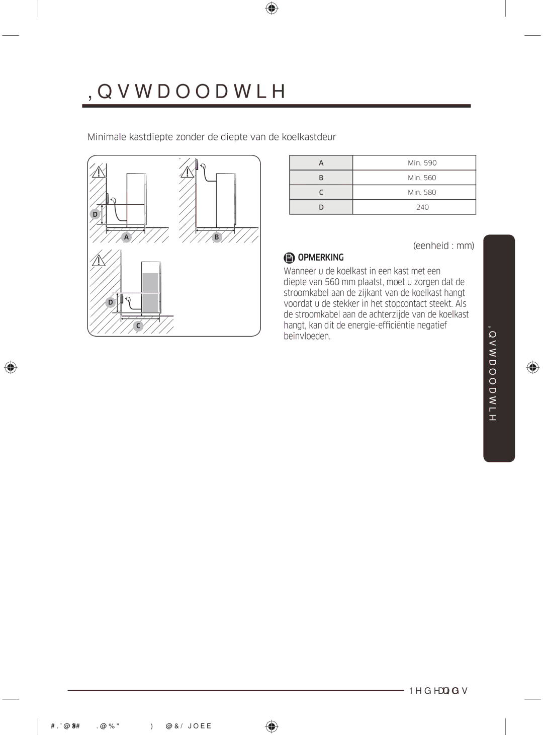 Samsung BRR12M001WW/EG, BRR19M010WW/EG, BRR19M011WW/EG, BRR12M000WW/EG manual 1HGHUODQGV  