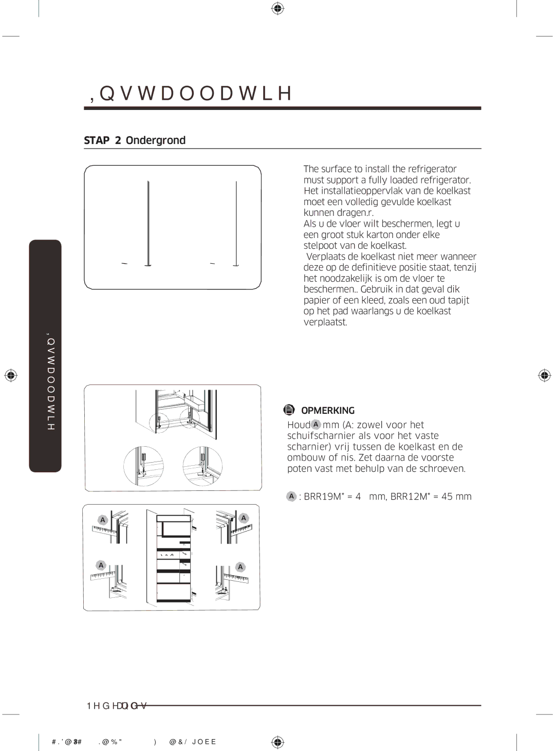 Samsung BRR12M000WW/EG, BRR19M010WW/EG, BRR19M011WW/EG, BRR12M001WW/EG manual Stap 2 Ondergrond 