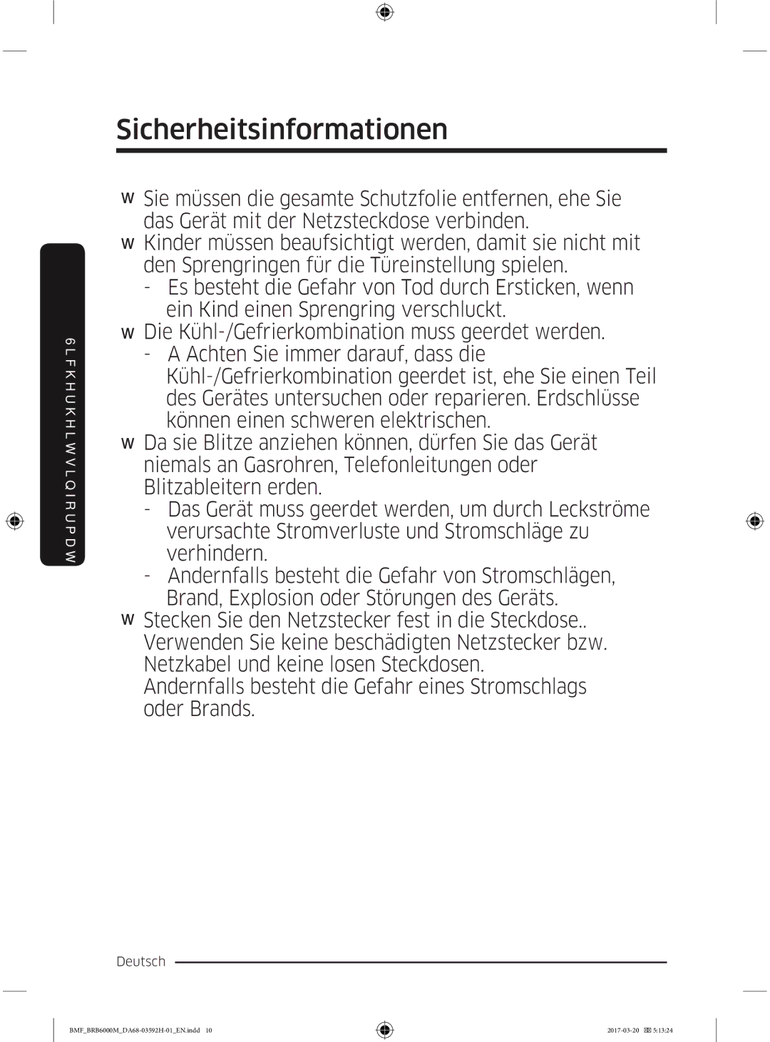 Samsung BRR19M011WW/EG, BRR19M010WW/EG, BRR12M001WW/EG, BRR12M000WW/EG manual  Deutsch 