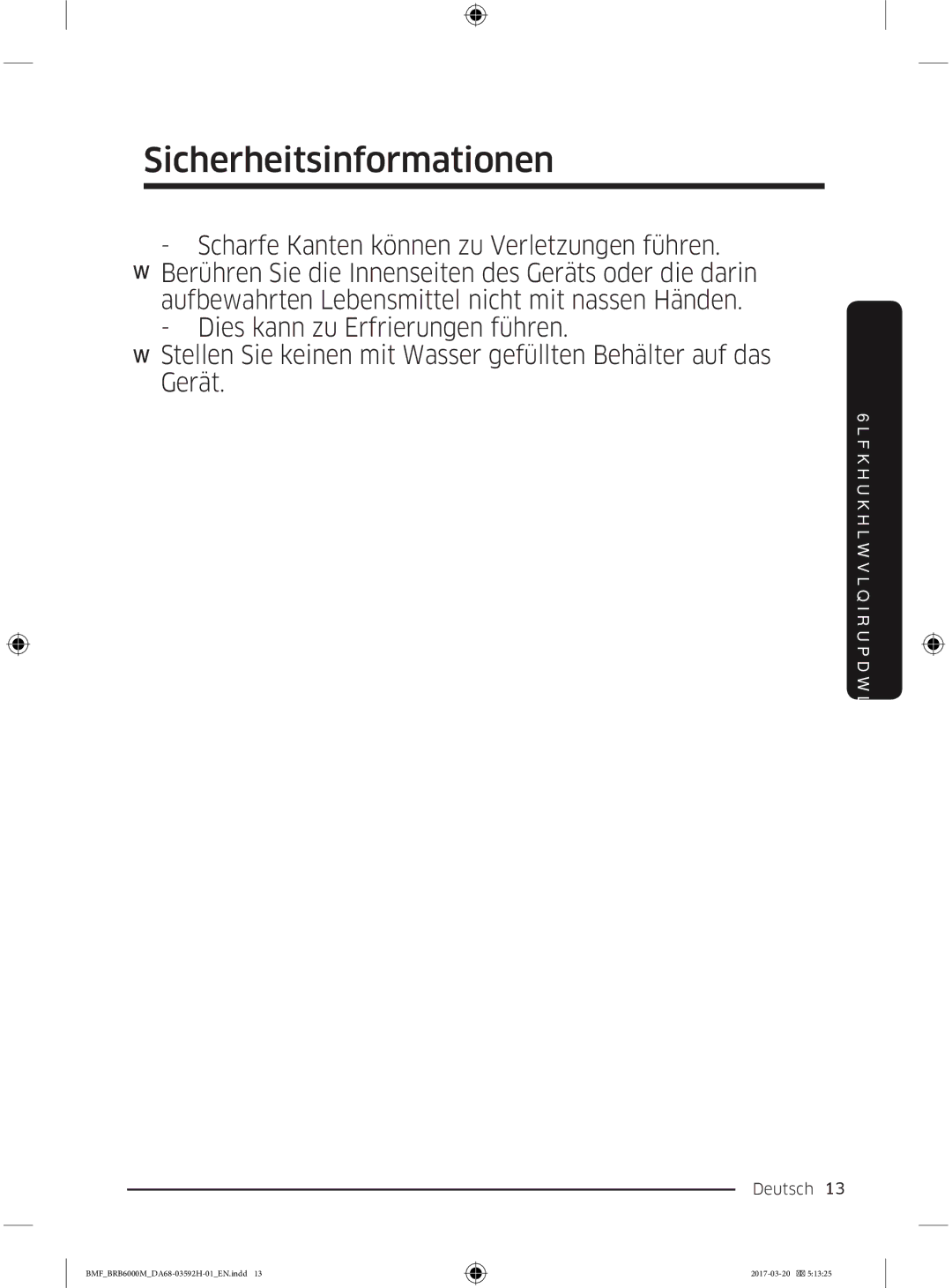 Samsung BRR19M010WW/EG, BRR19M011WW/EG, BRR12M001WW/EG, BRR12M000WW/EG manual Sicherheitsinformationen 