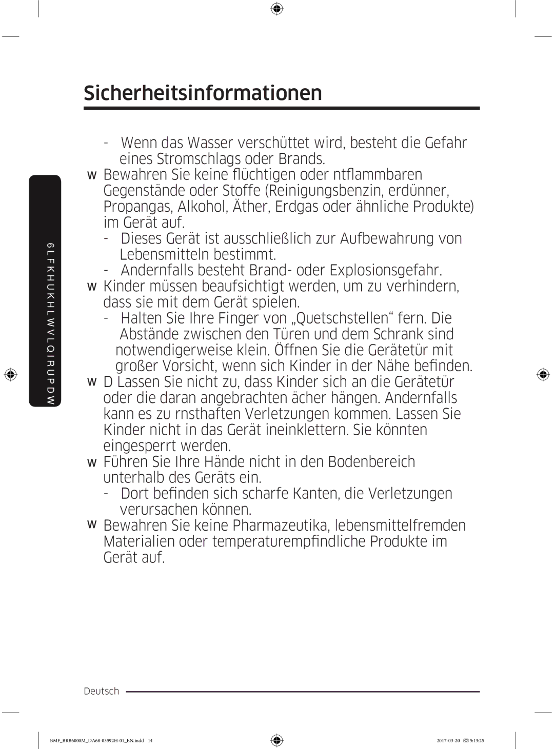 Samsung BRR19M011WW/EG, BRR19M010WW/EG, BRR12M001WW/EG, BRR12M000WW/EG manual  Deutsch 