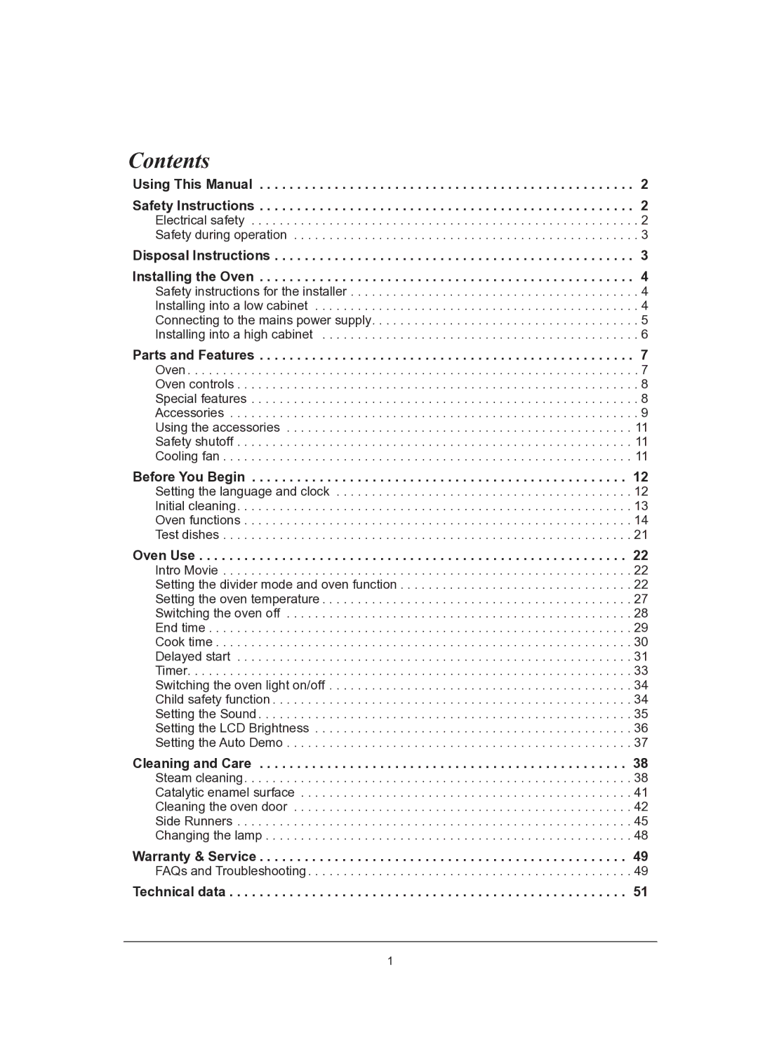 Samsung BT61CDST/BOL manual Contents 