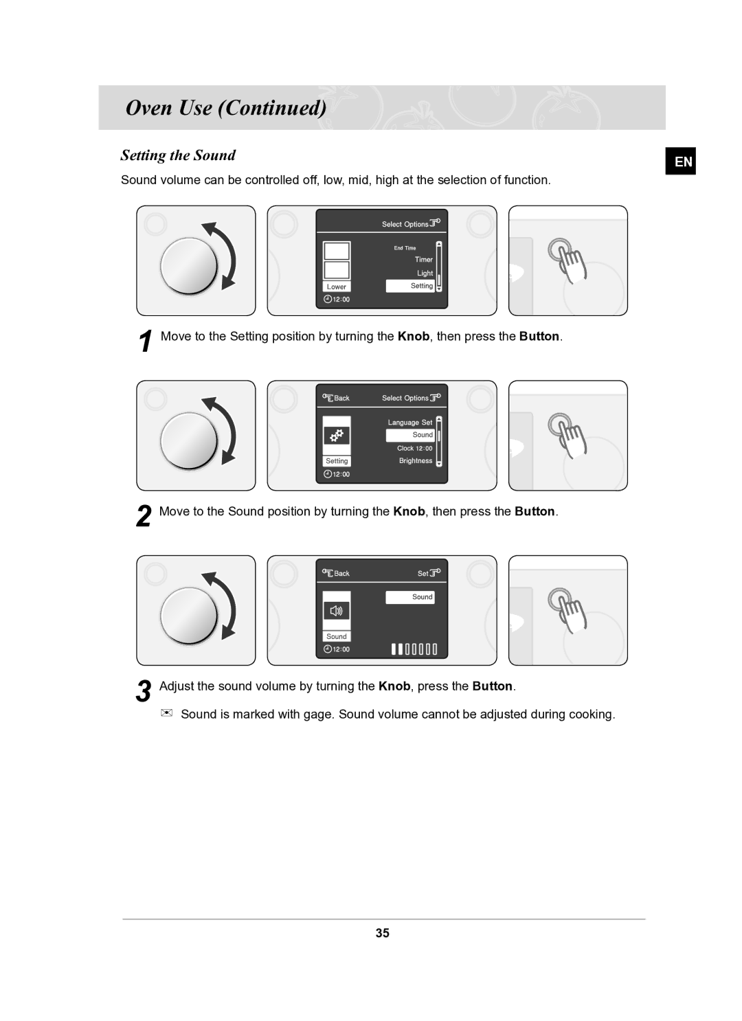 Samsung BT61CDST/BOL manual Setting the Sound 