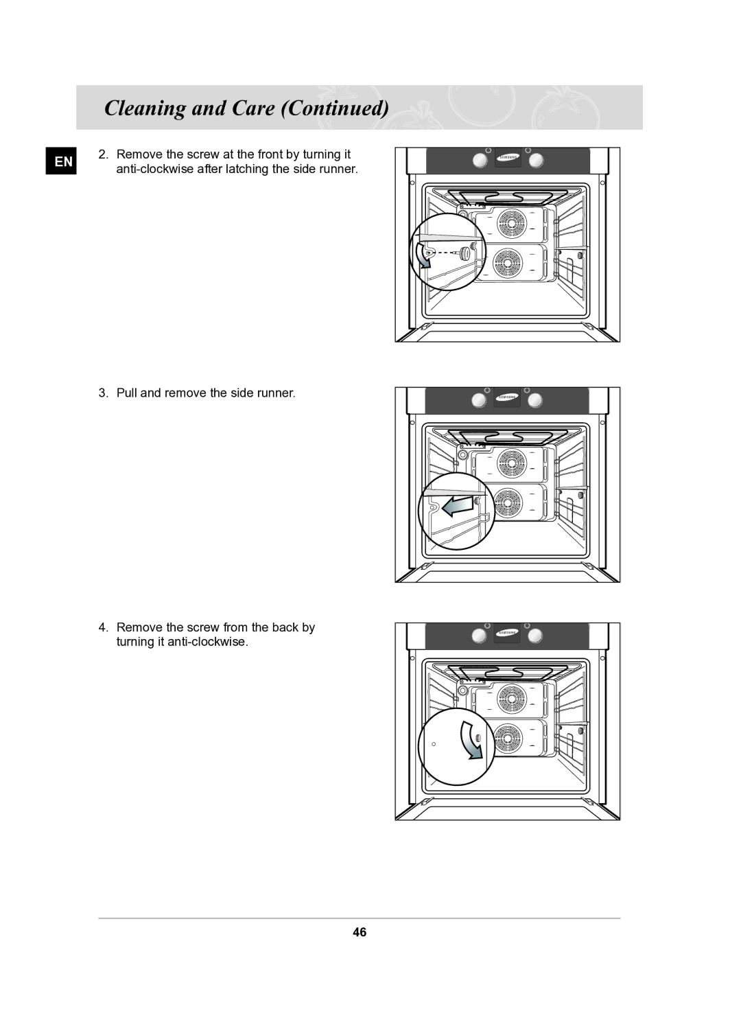 Samsung BT61CDST/BOL manual Remove the screw at the front by turning it 