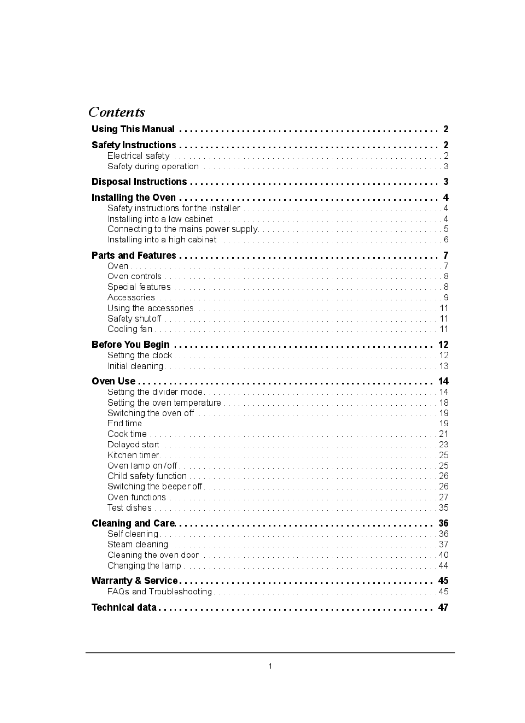 Samsung BT62FQFST, BT620FQST, BT62FQBPST, BT62FQPST, BT62FQBFST owner manual Contents 