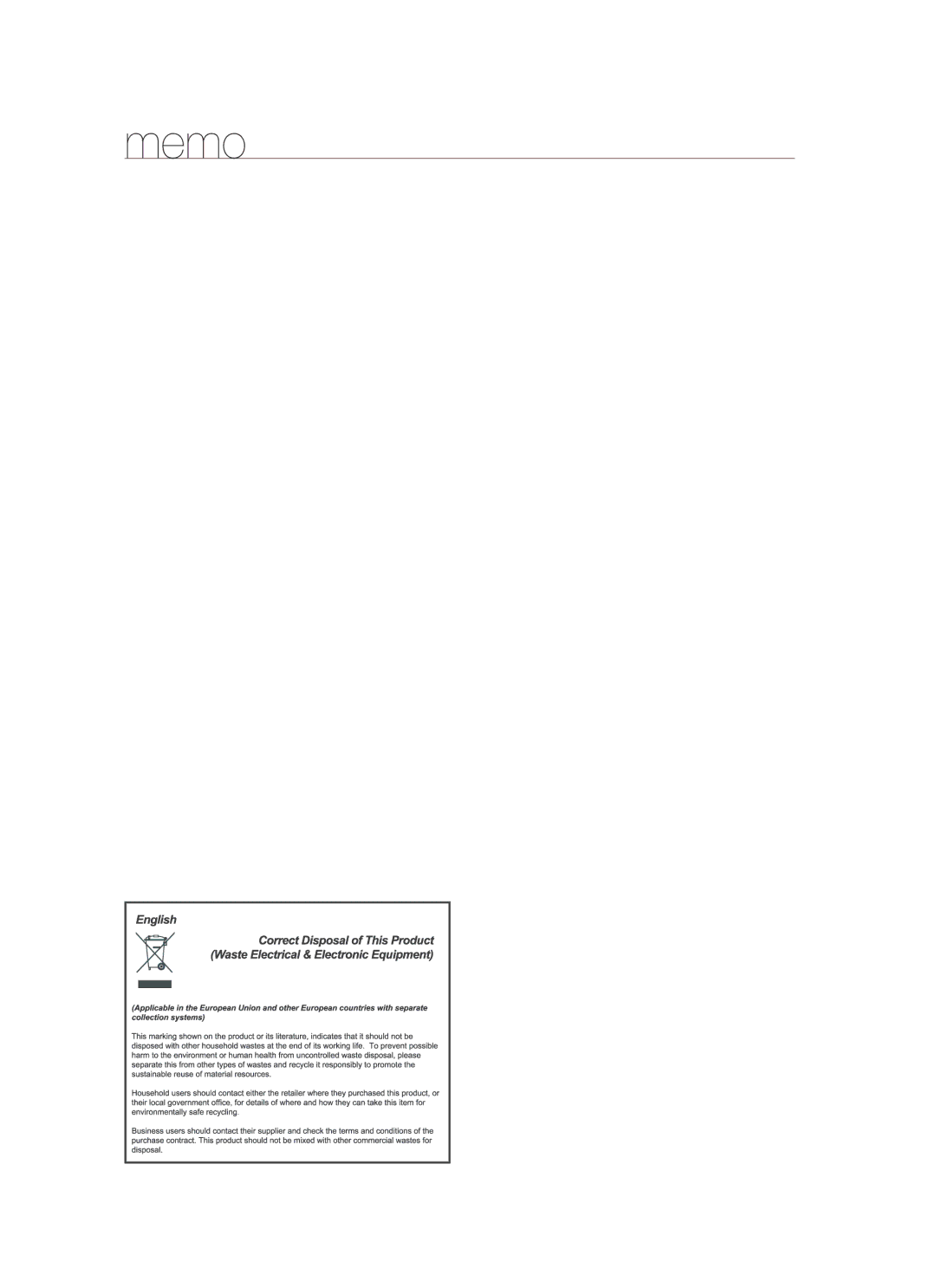 Samsung BT621FSGB/BOL manual Memo 