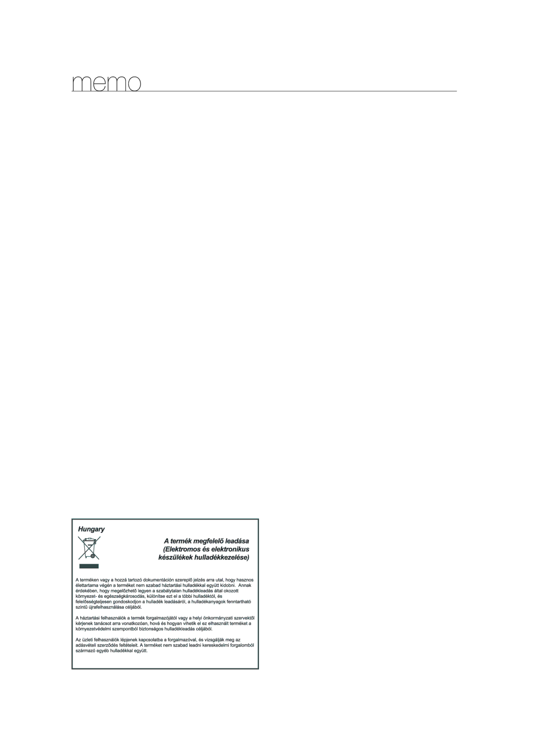 Samsung BT621FSSTP/XEH manual Memo 