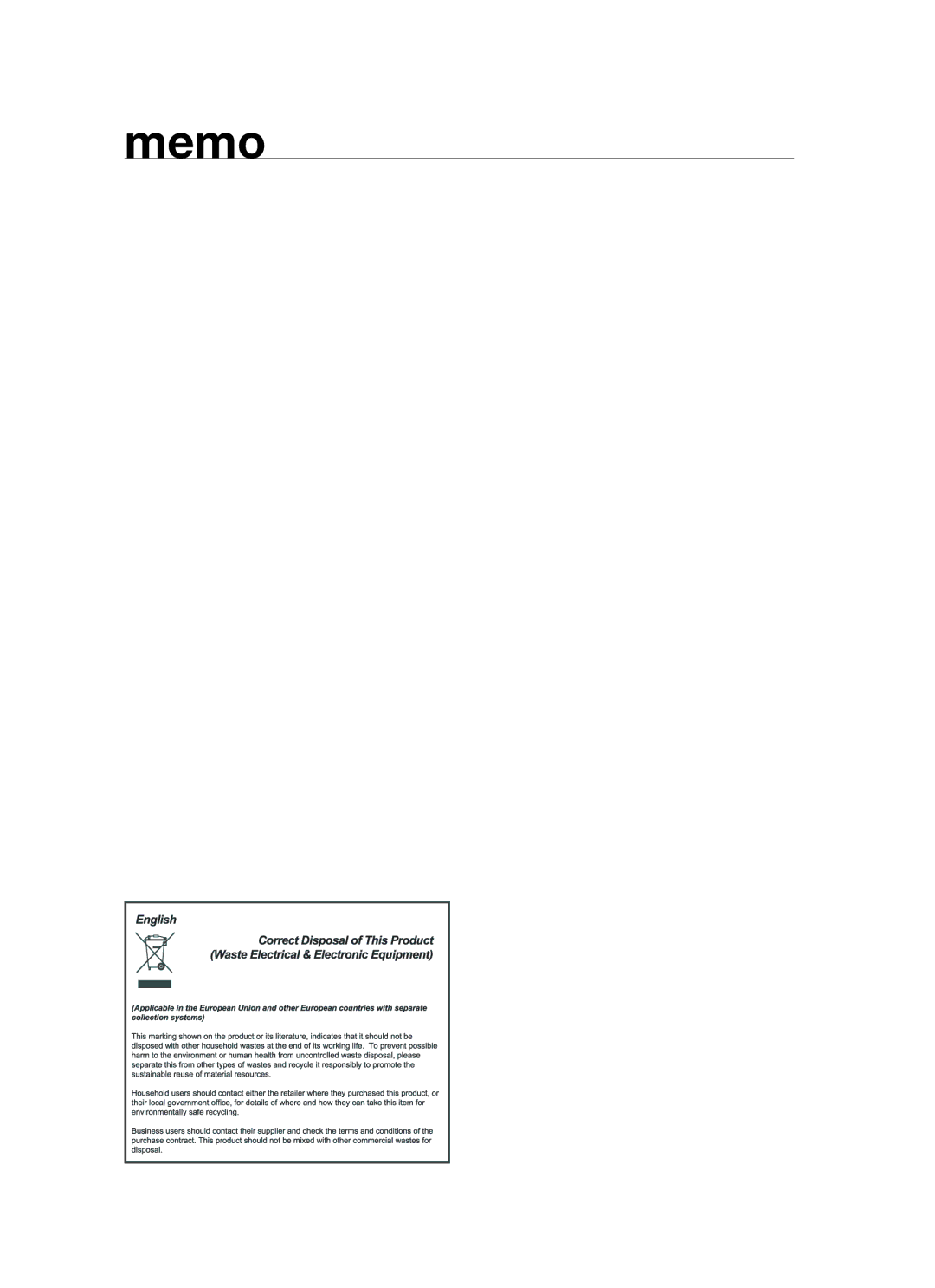 Samsung BT621FSSTP/XEH manual Memo 