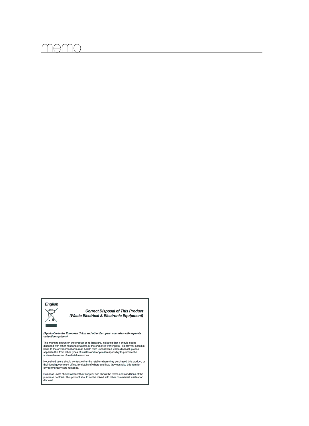 Samsung BT621TDBST/XEE manual Memo 