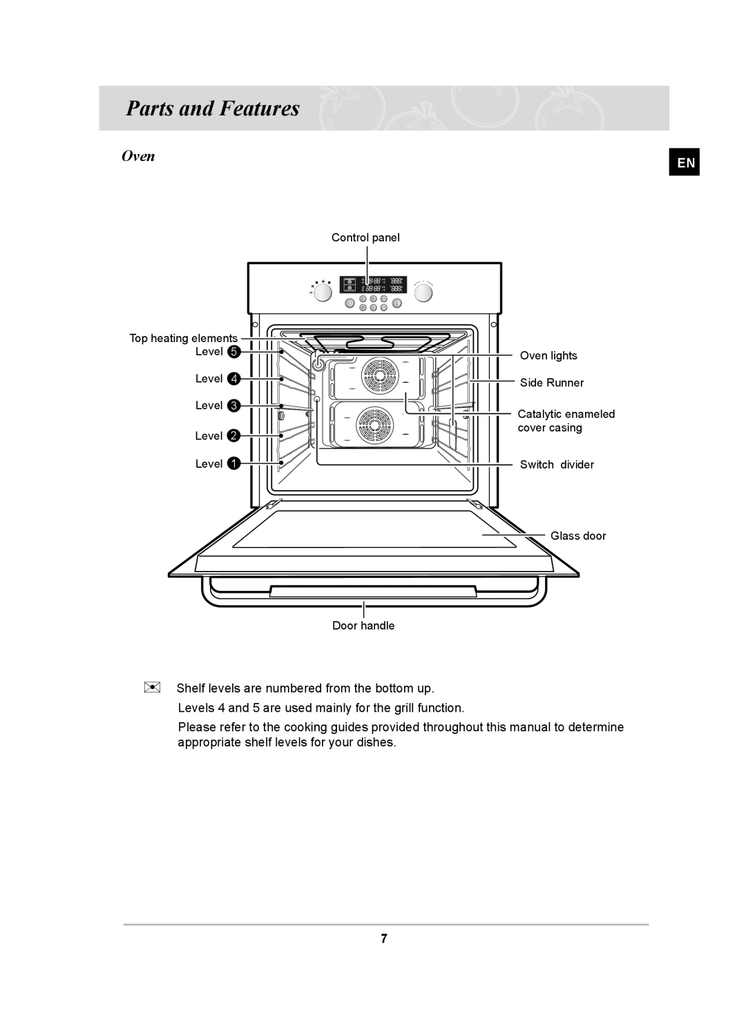 Samsung BT62CDBST, BT62CDBFST owner manual Parts and Features, Oven 