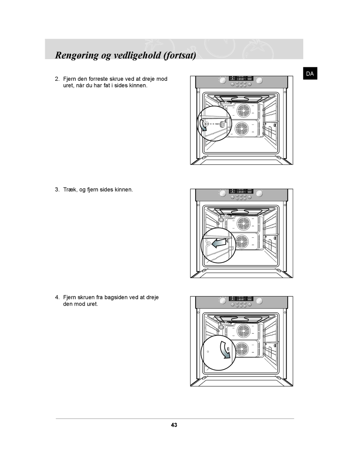 Samsung BT62CDBST/XEE manual Rengøring og vedligehold fortsat 