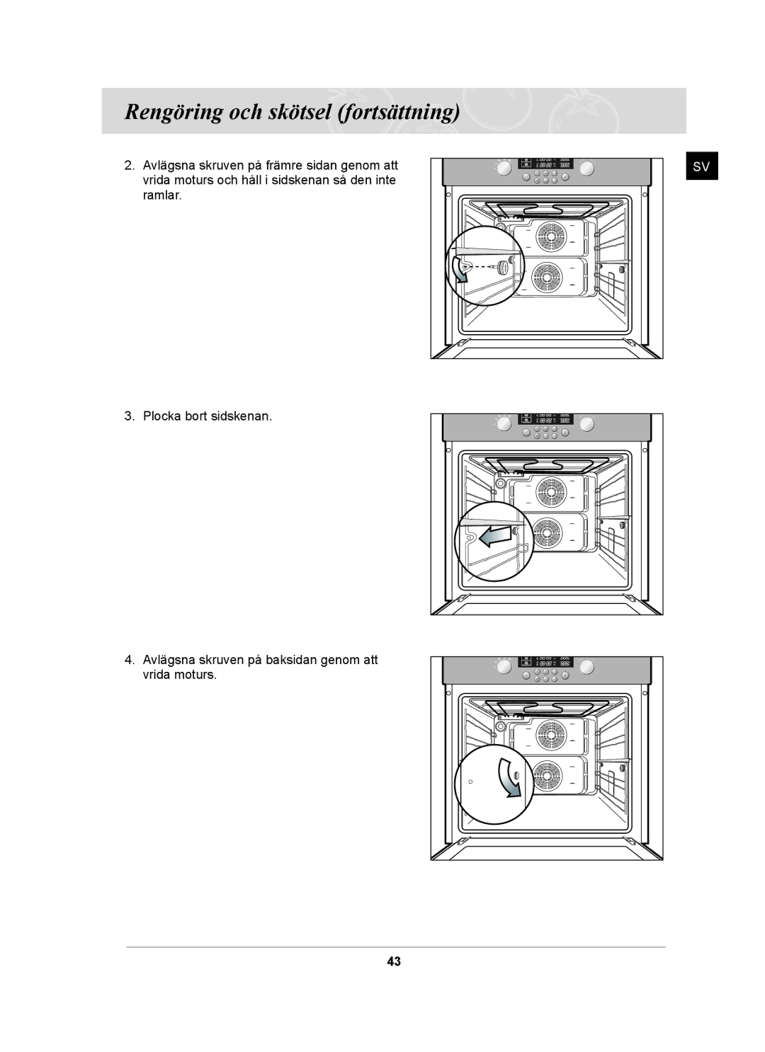 Samsung BT62CDBST/XEE manual Rengöring och skötsel fortsättning 