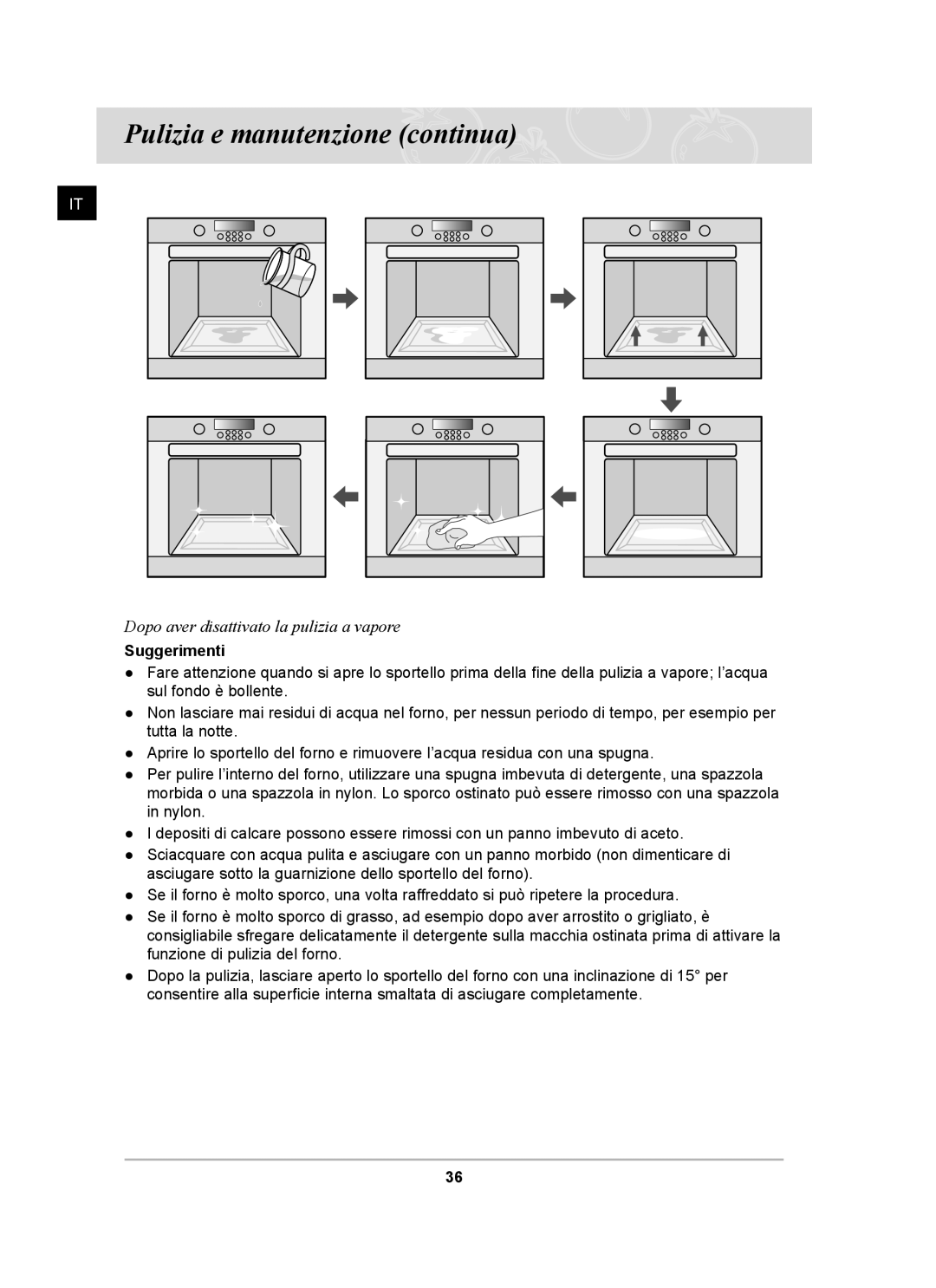 Samsung BT62CDBST/XET manual Pulizia e manutenzione continua, Suggerimenti 