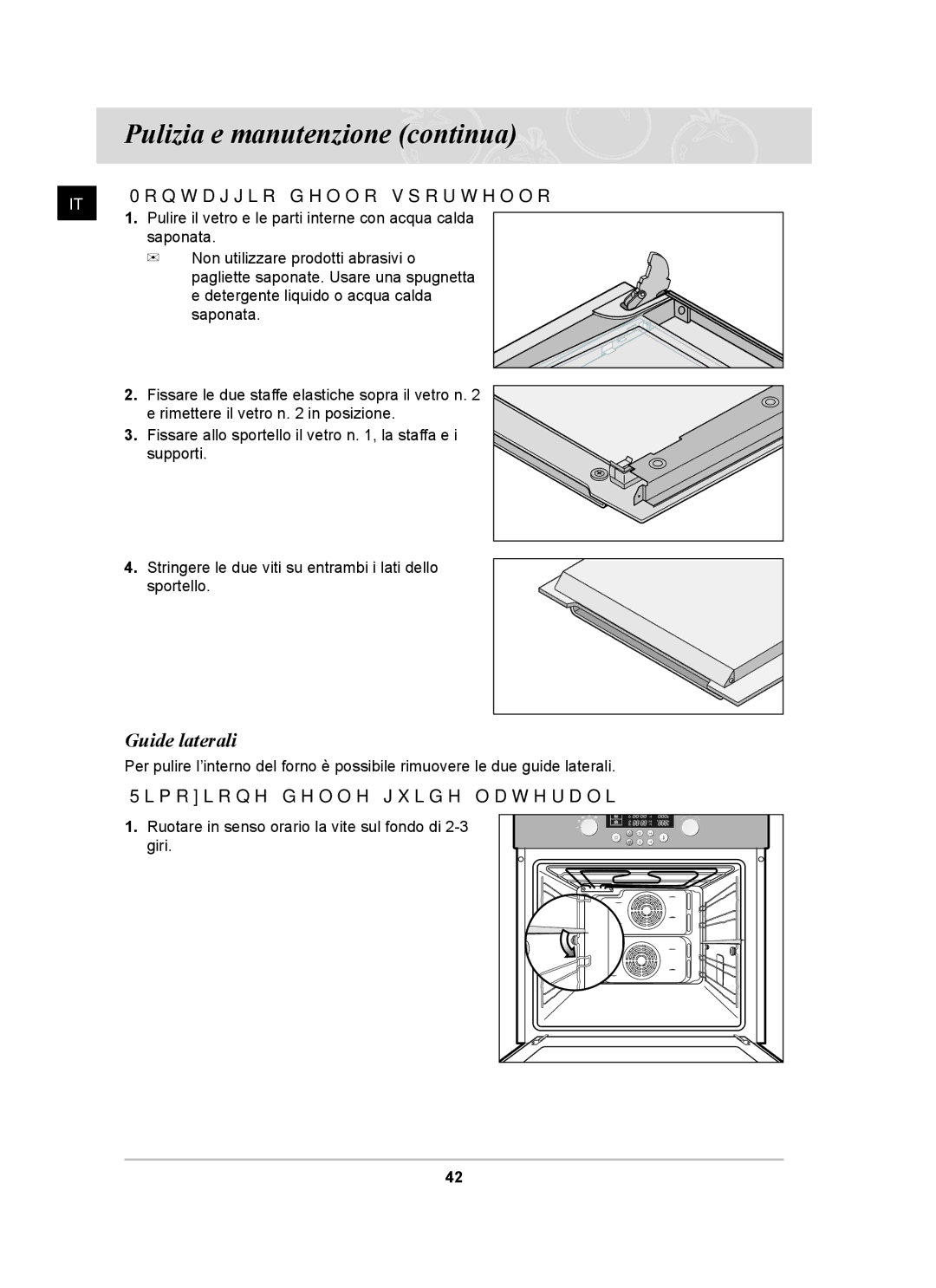 Samsung BT62CDBST/XET manual Guide laterali, Montaggio dello sportello, Rimozione delle guide laterali 