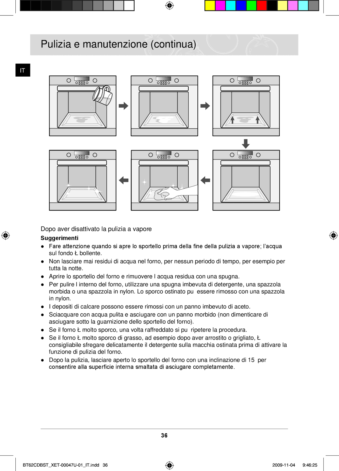 Samsung BT62CDBST/XET manual Pulizia e manutenzione continua, Suggerimenti 