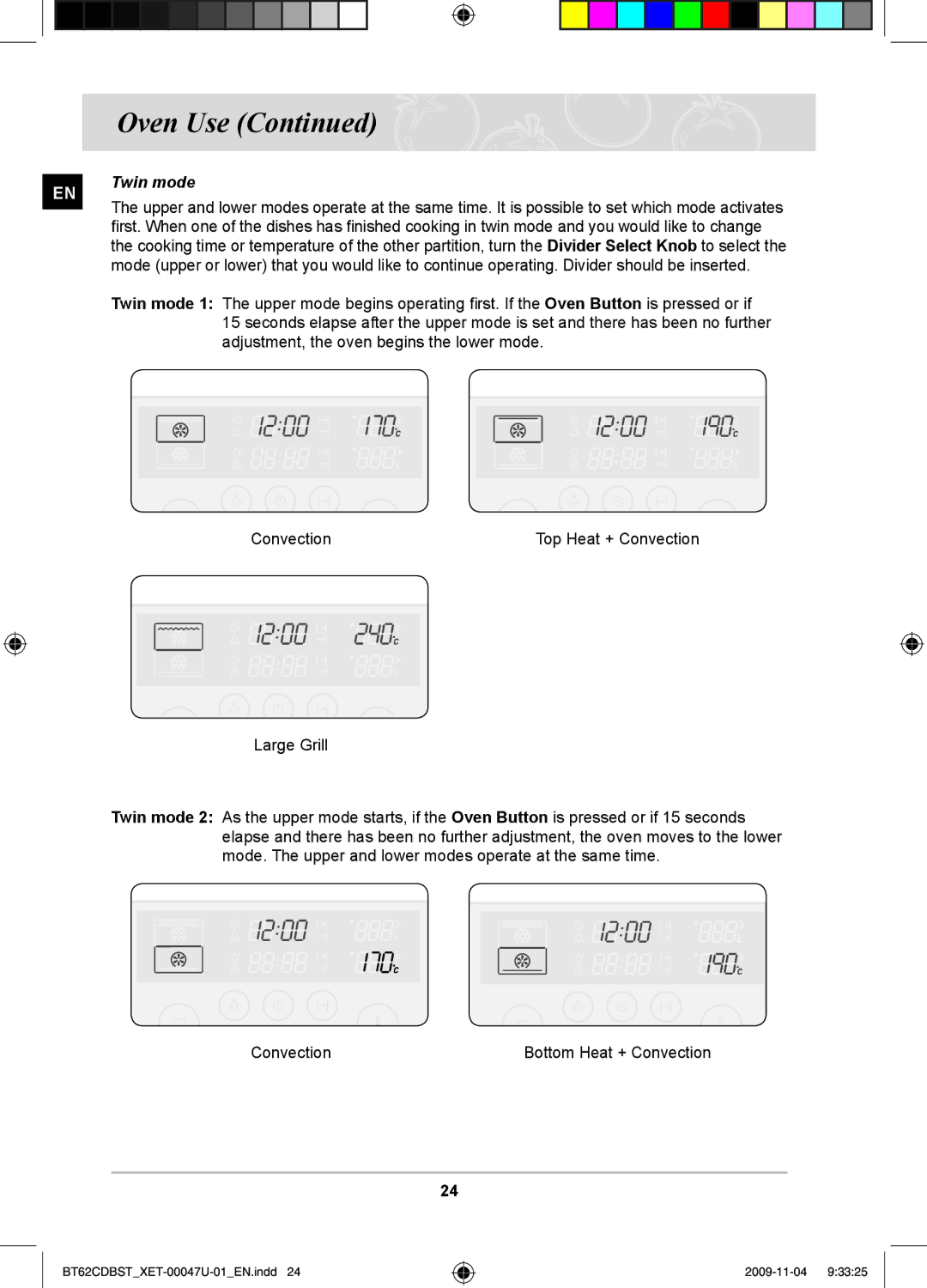 Samsung BT62CDBST/XET manual Twin mode 