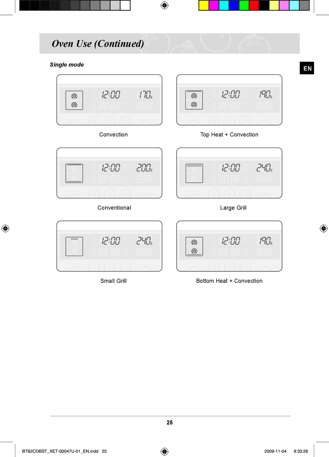 Samsung BT62CDBST/XET manual Single mode 