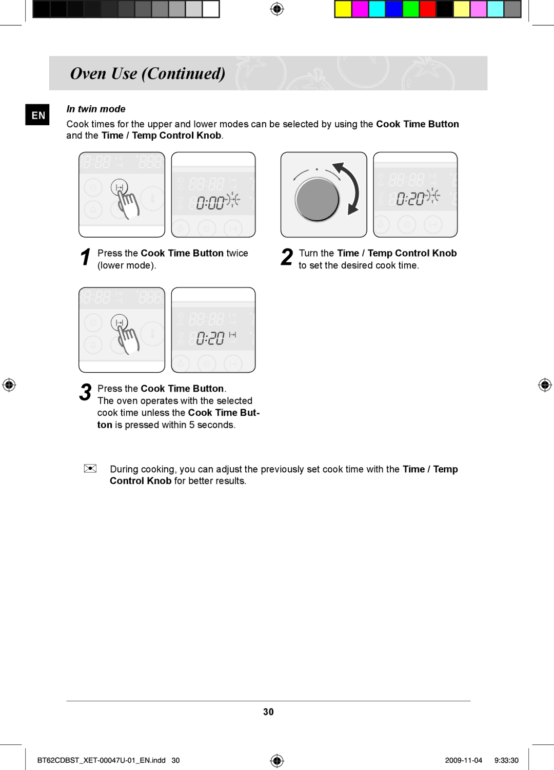 Samsung BT62CDBST/XET manual Oven Use 