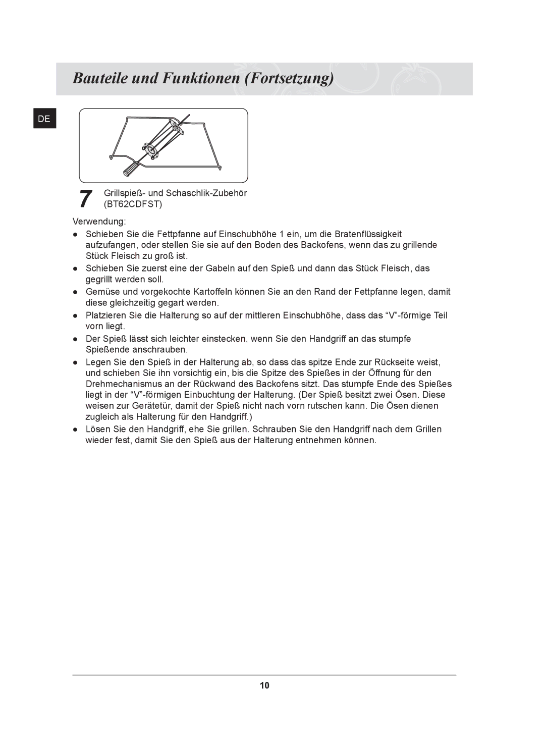 Samsung BT62CDST/XEG manual BT62CDFST 