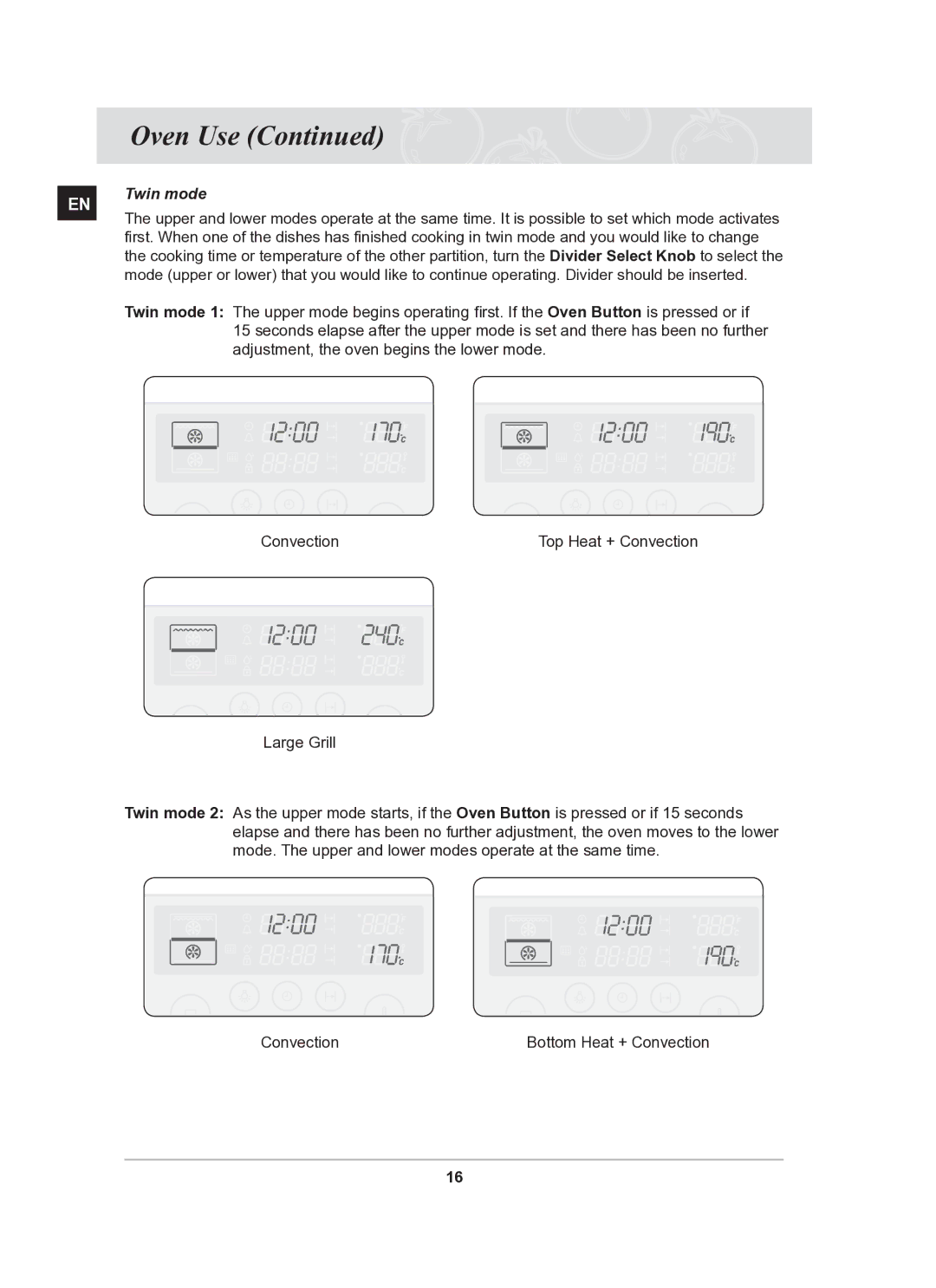 Samsung BT62FQBPST/XEE manual Twin mode 