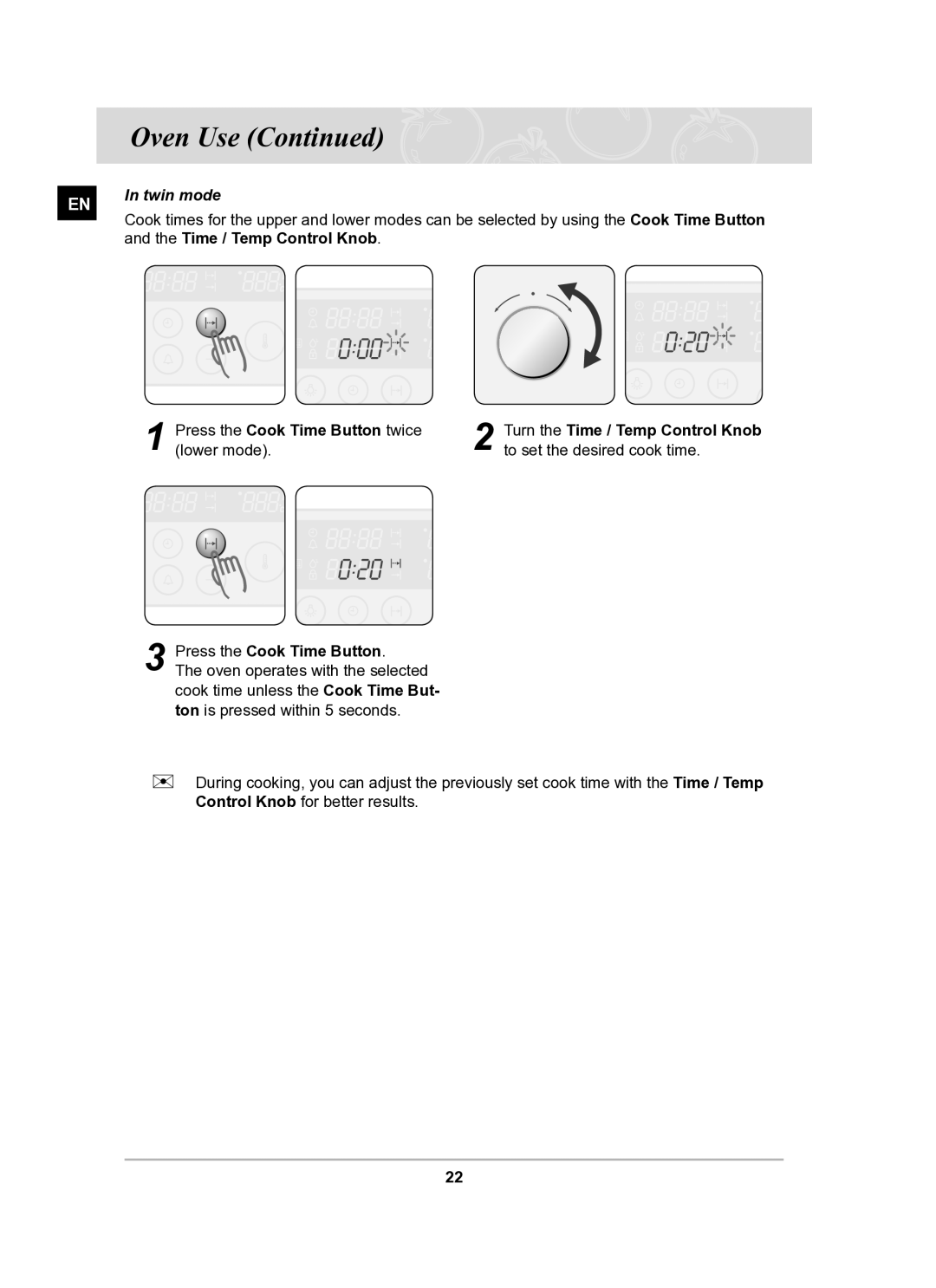 Samsung BT62FQBPST/XEE manual Oven Use 