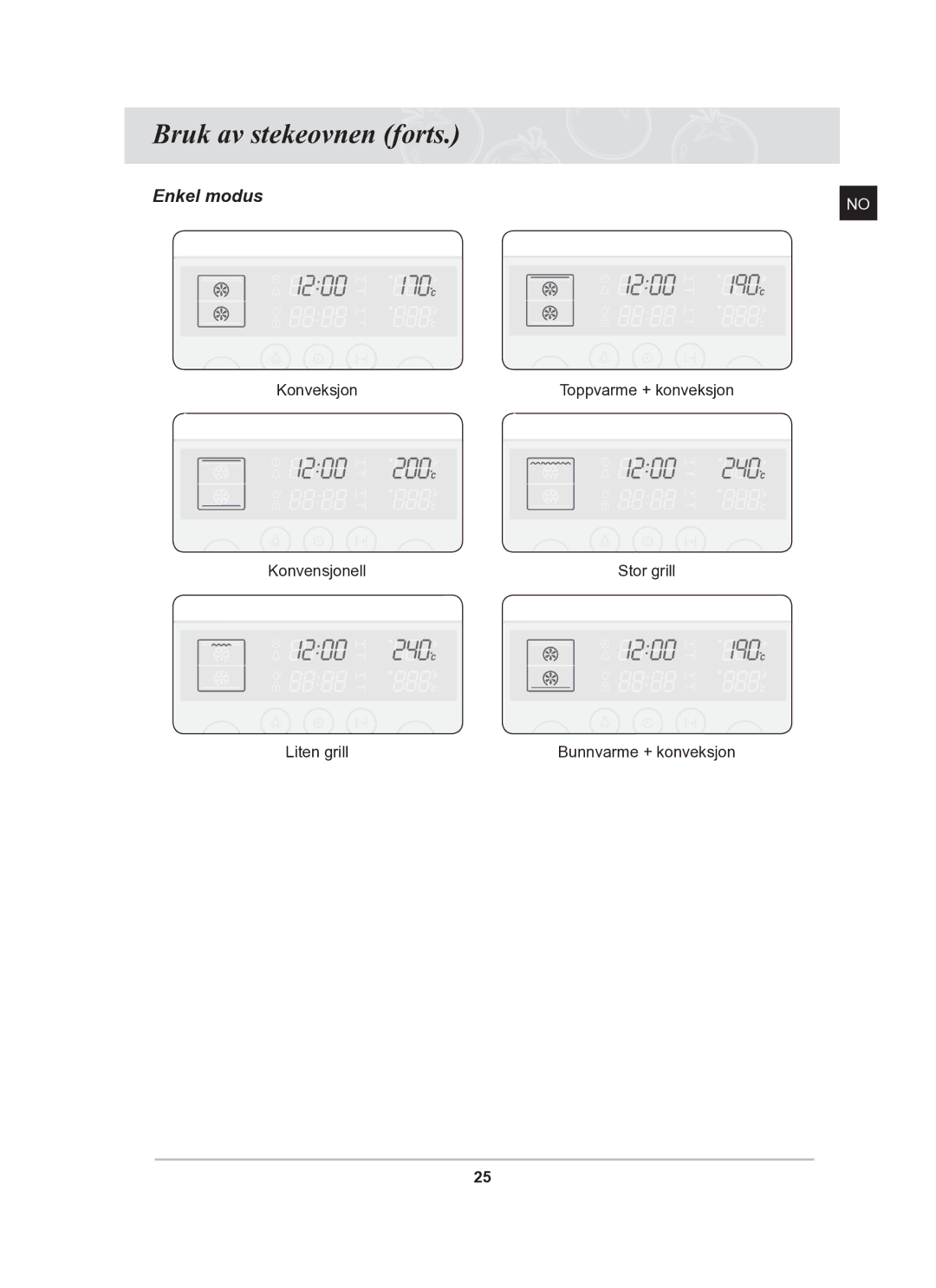 Samsung BT62TDBB/XEE manual Enkel modus 