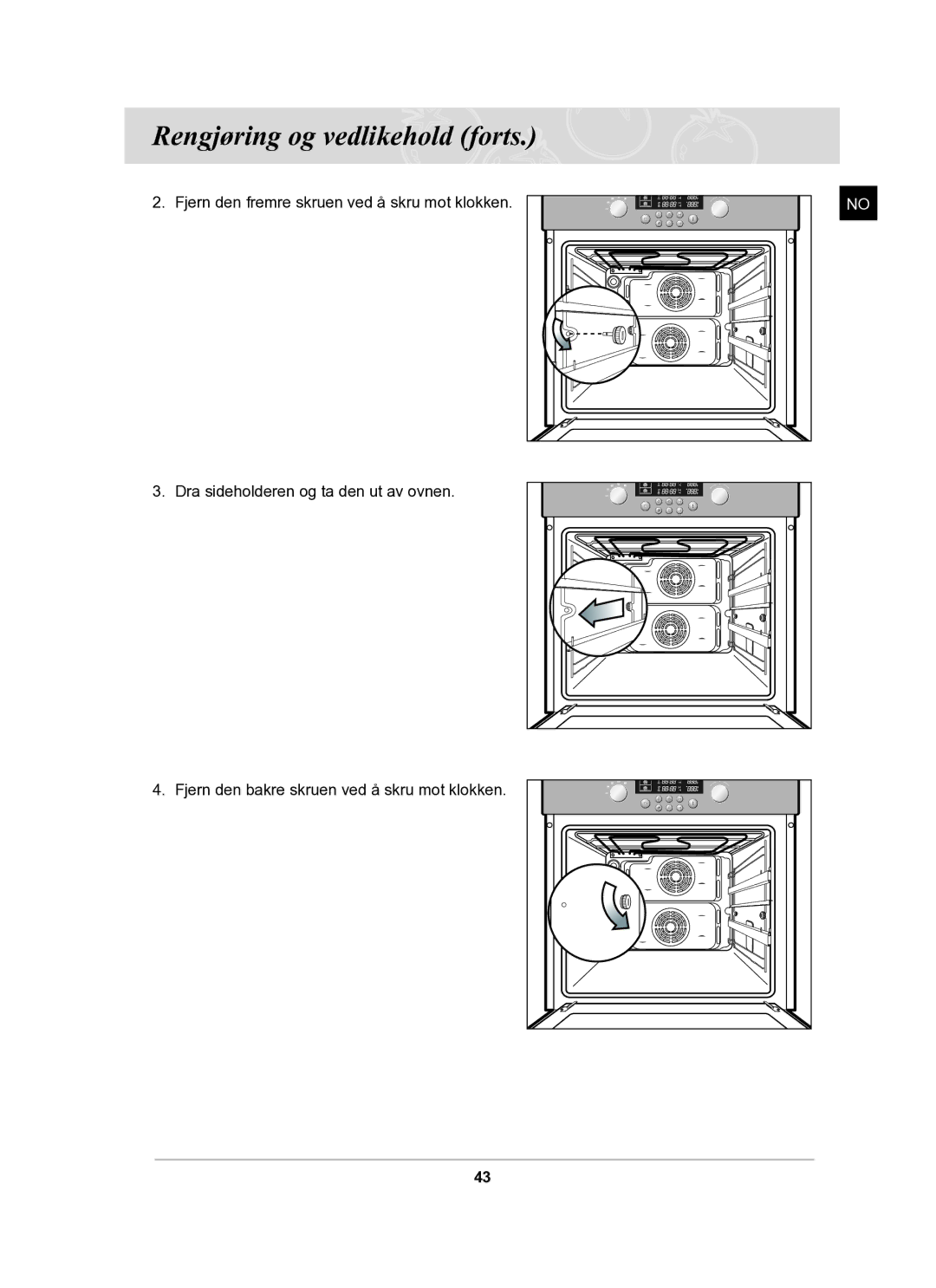 Samsung BT62TDBB/XEE manual Rengjøring og vedlikehold forts 