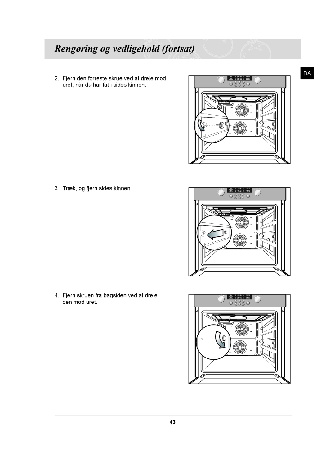 Samsung BT62TDBB/XEE manual Rengøring og vedligehold fortsat 