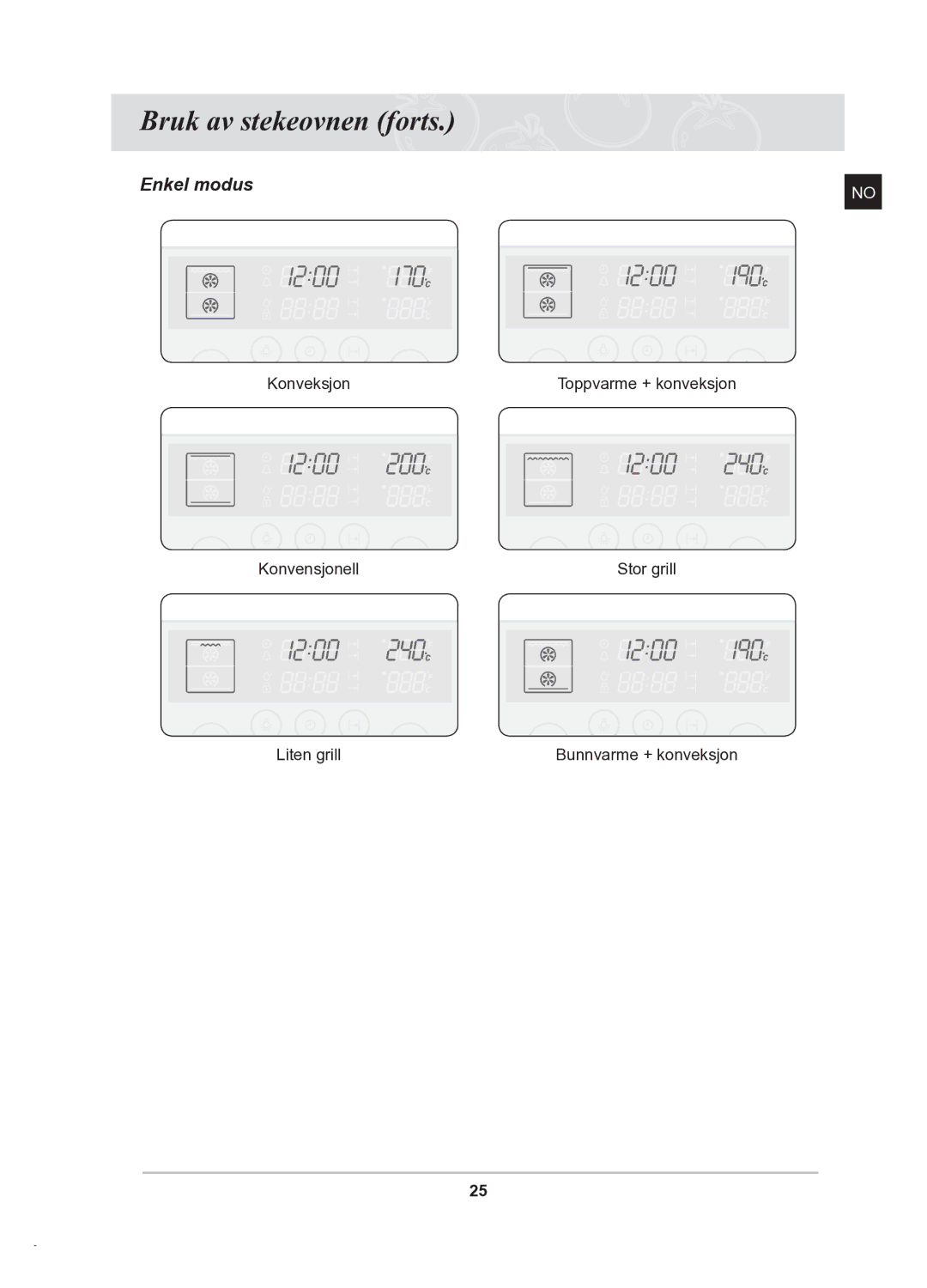 Samsung BT62TDBB/XEE manual Enkel modus 