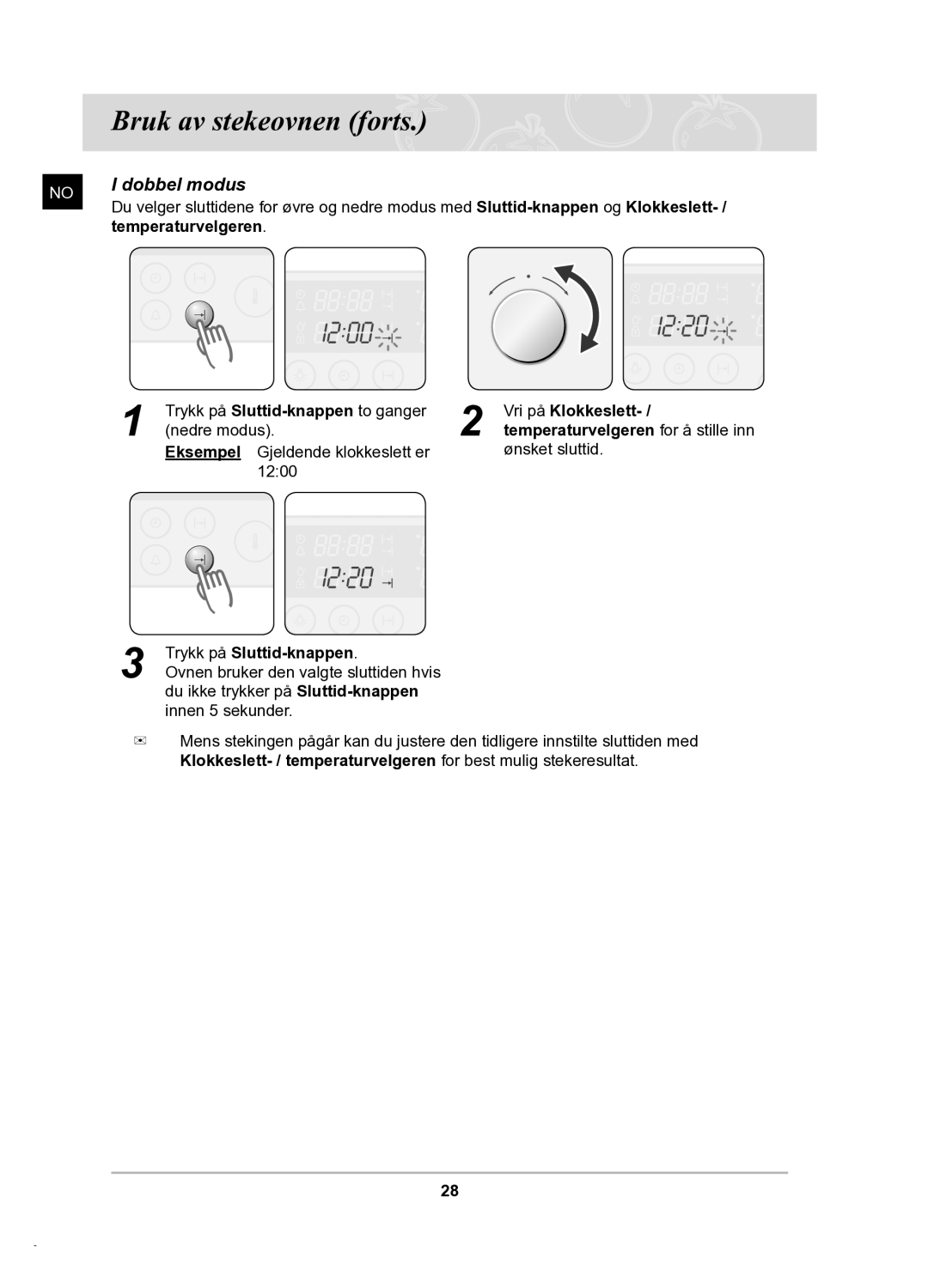 Samsung BT62TDBB/XEE manual Temperaturvelgeren 