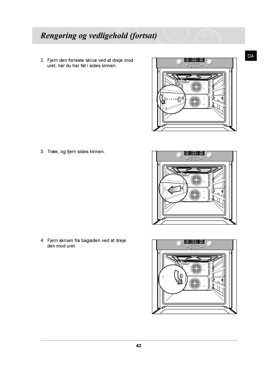 Samsung BT62TDBB/XEE manual Rengøring og vedligehold fortsat 