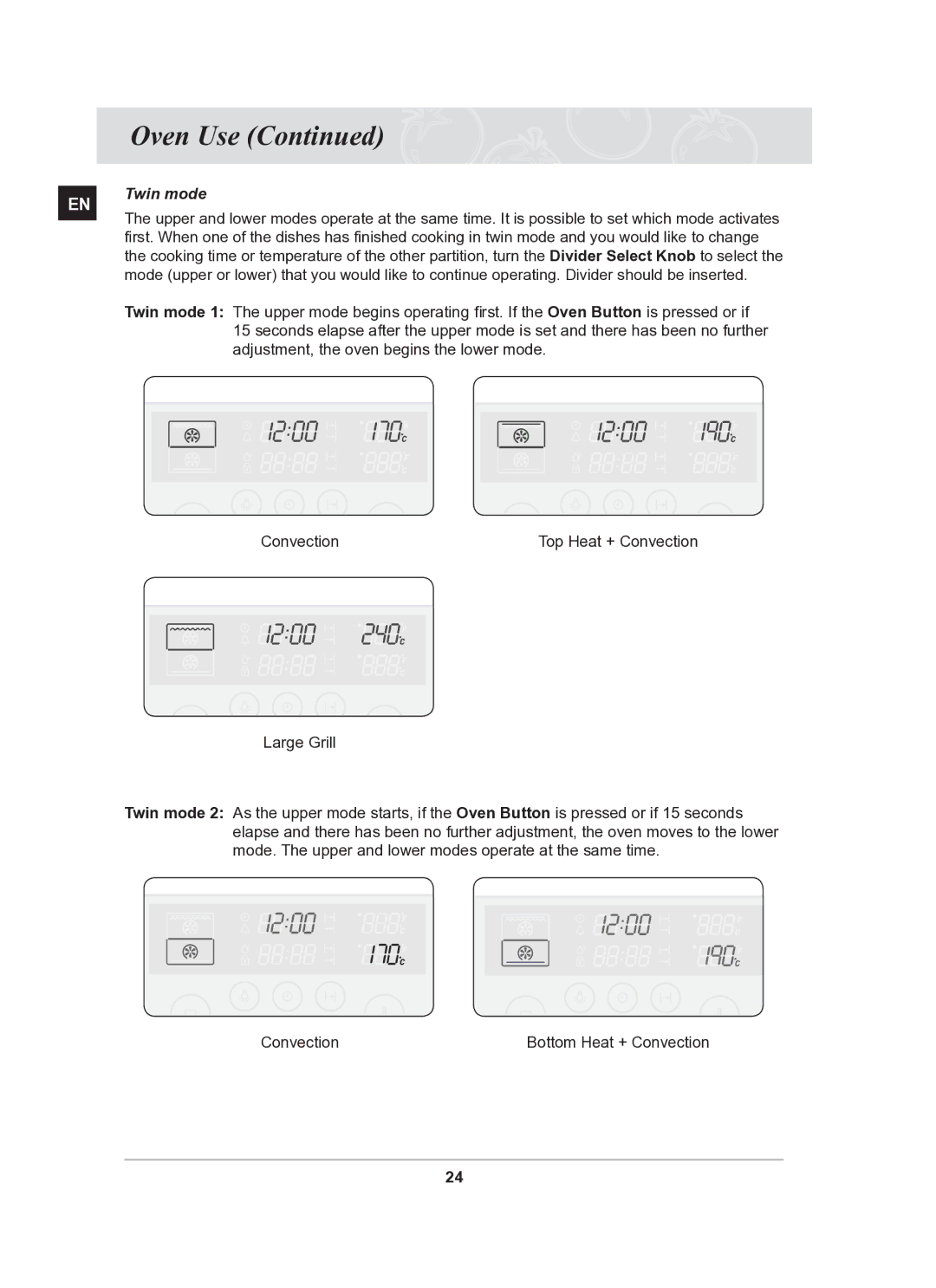 Samsung BT62TDBST/XEE manual Twin mode 