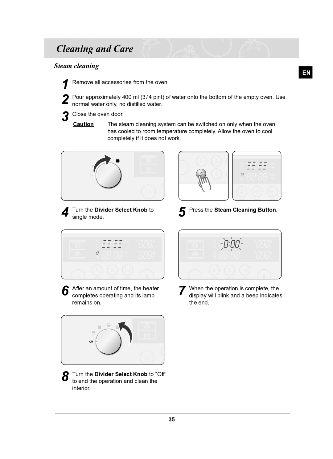 Samsung BT62TDBST/XEE manual Cleaning and Care, Steam cleaning 