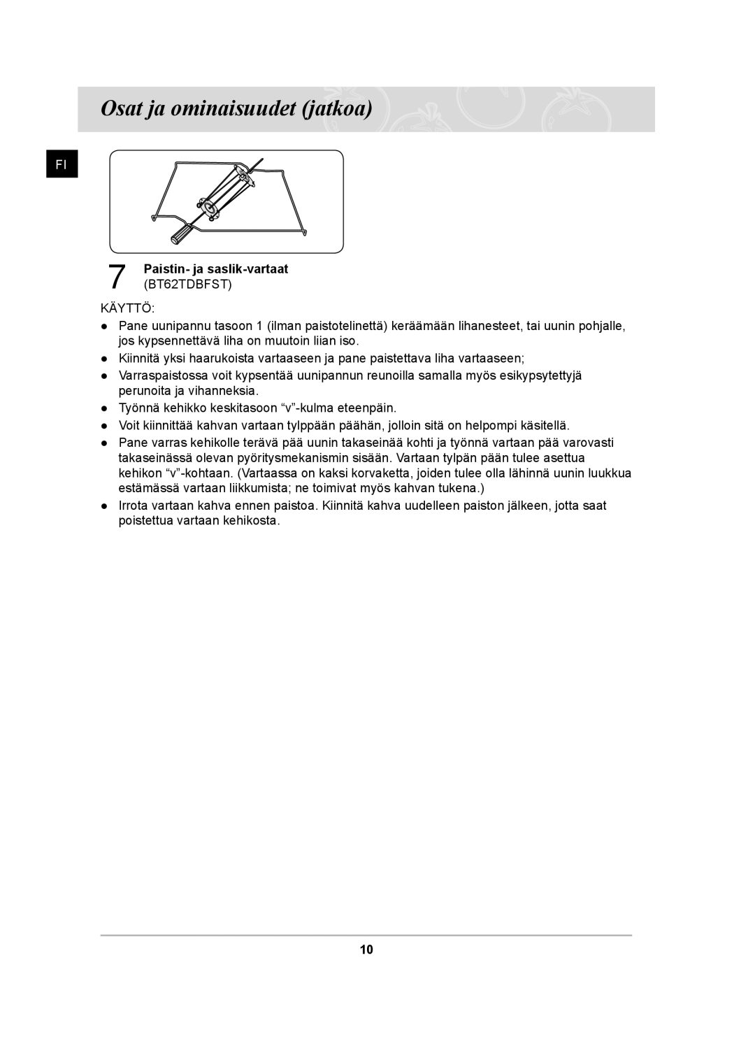 Samsung BT62TDBST/XEE manual BT62TDBFST 