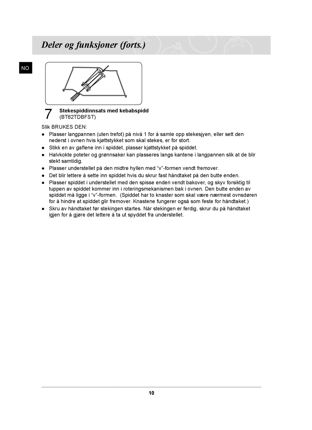 Samsung BT62TDBST/XEE manual BT62TDBFST 