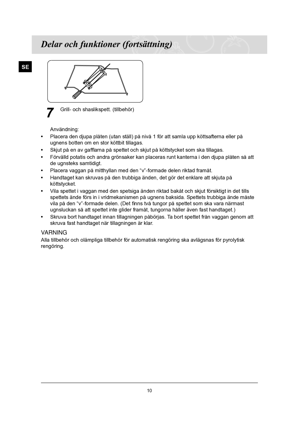 Samsung BT62TQBPST/XEE manual Varning 