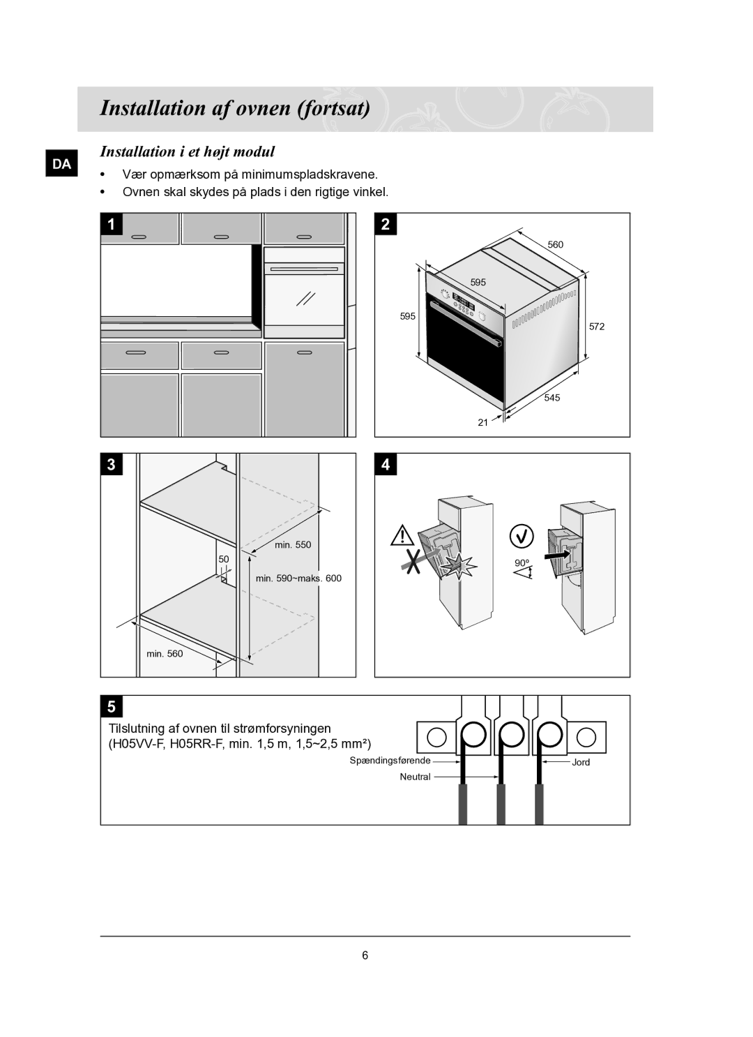 Samsung BT62TQBPST/XEE manual Installation i et højt modul 