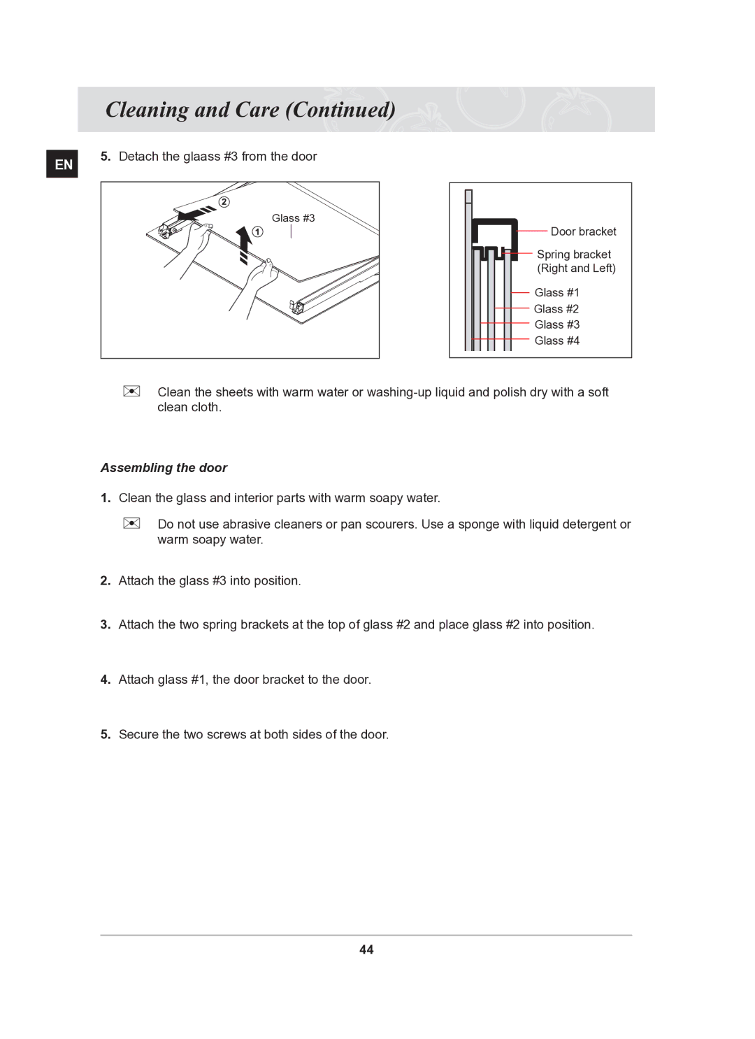 Samsung BT62TQBPST/XEE manual Assembling the door 