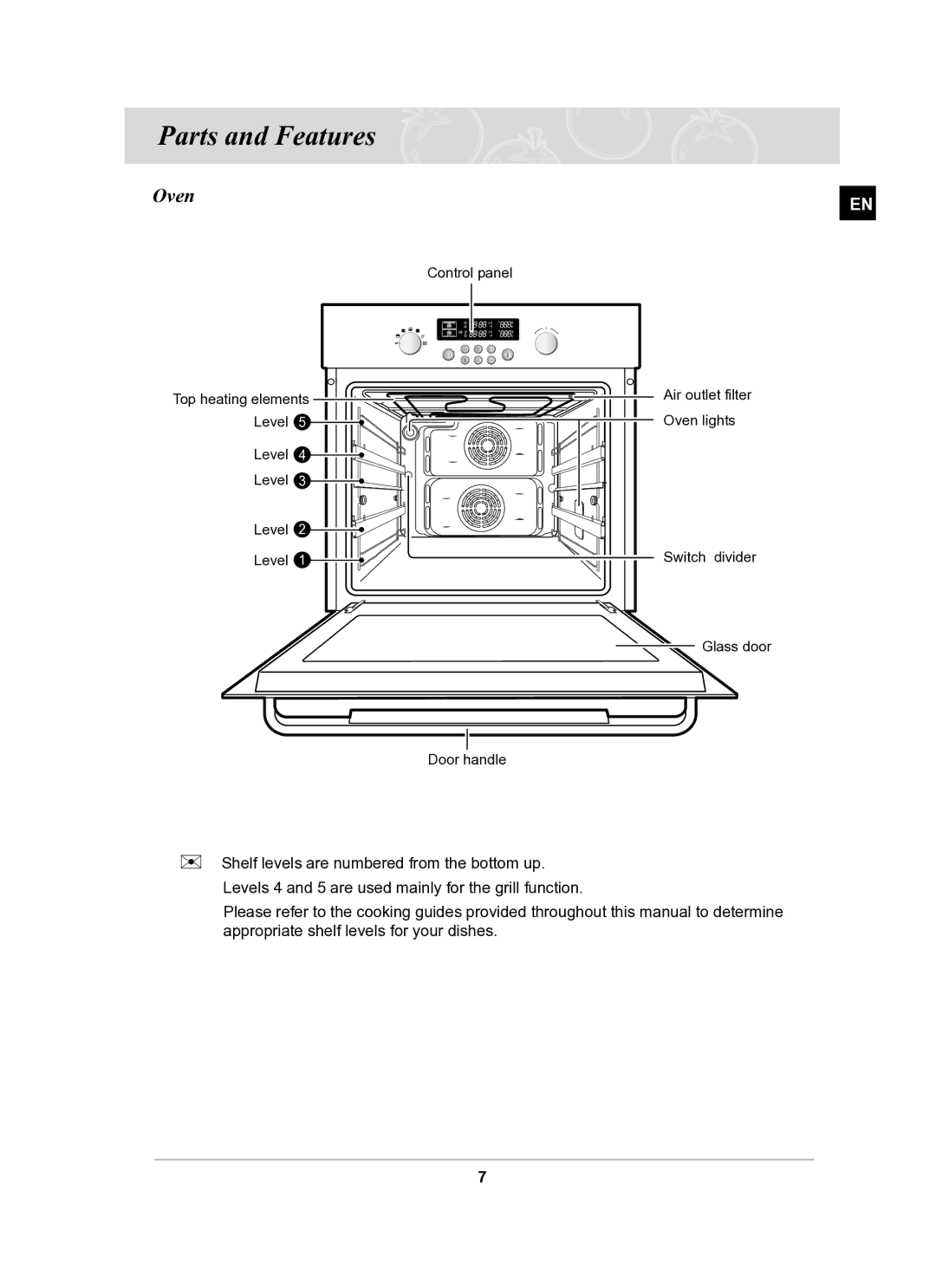 Samsung BT62TQBPST/XEE manual Parts and Features, Oven 