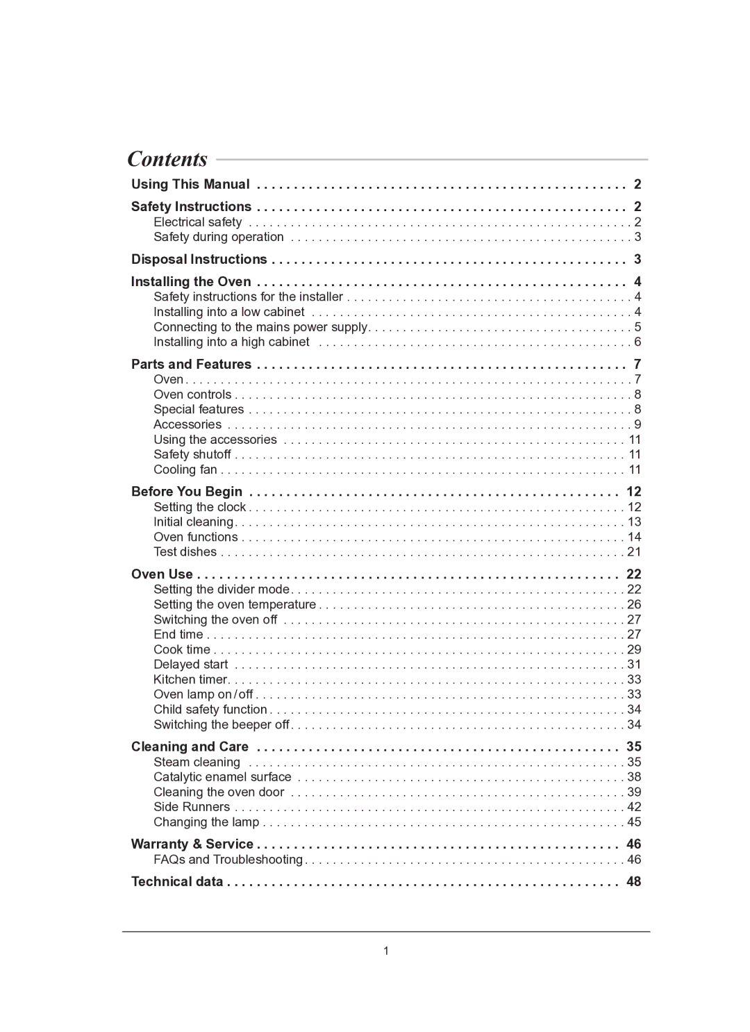 Samsung BT63CDAL/BOL manual Contents 