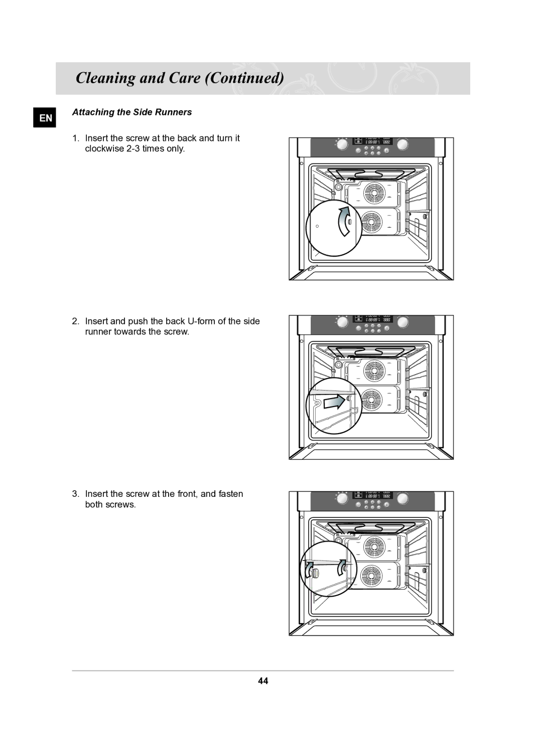 Samsung BT63CDAL/BOL manual Attaching the Side Runners 