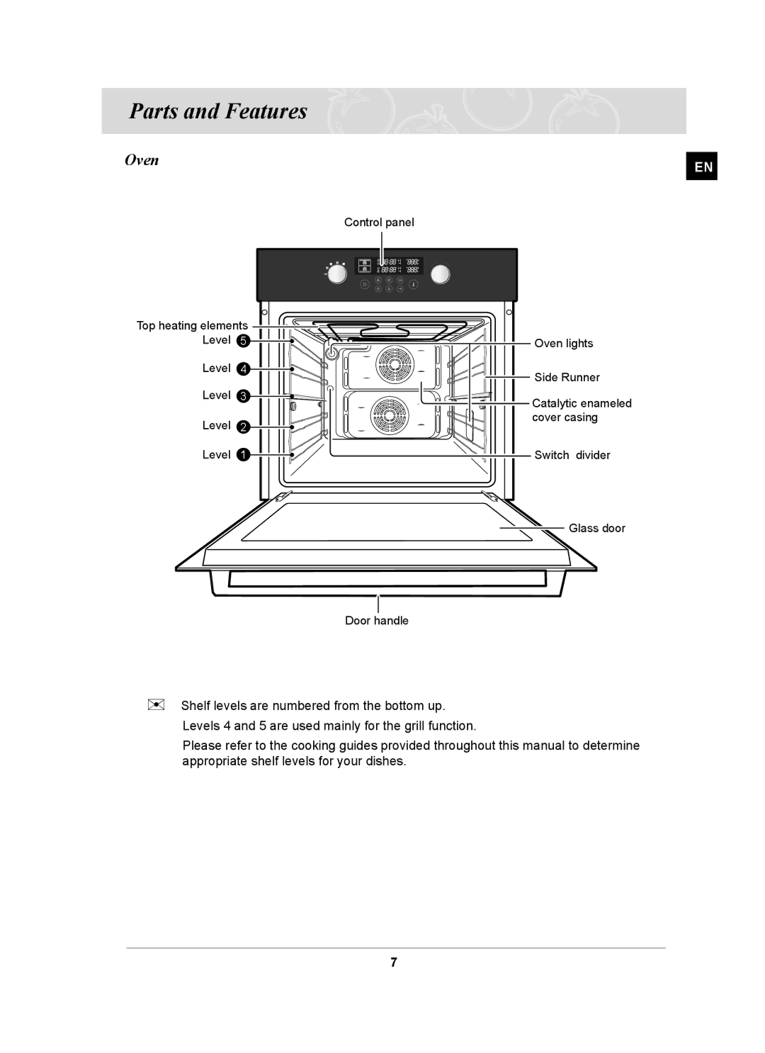 Samsung BT63CDGB/BOL manual Parts and Features, Oven 