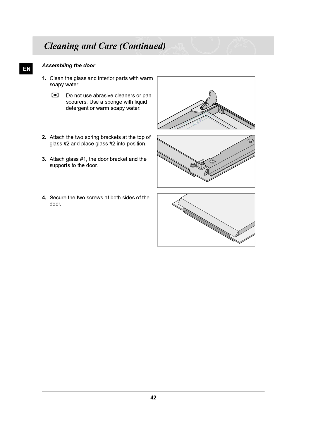 Samsung BT63FDST/SLI manual Assembling the door 