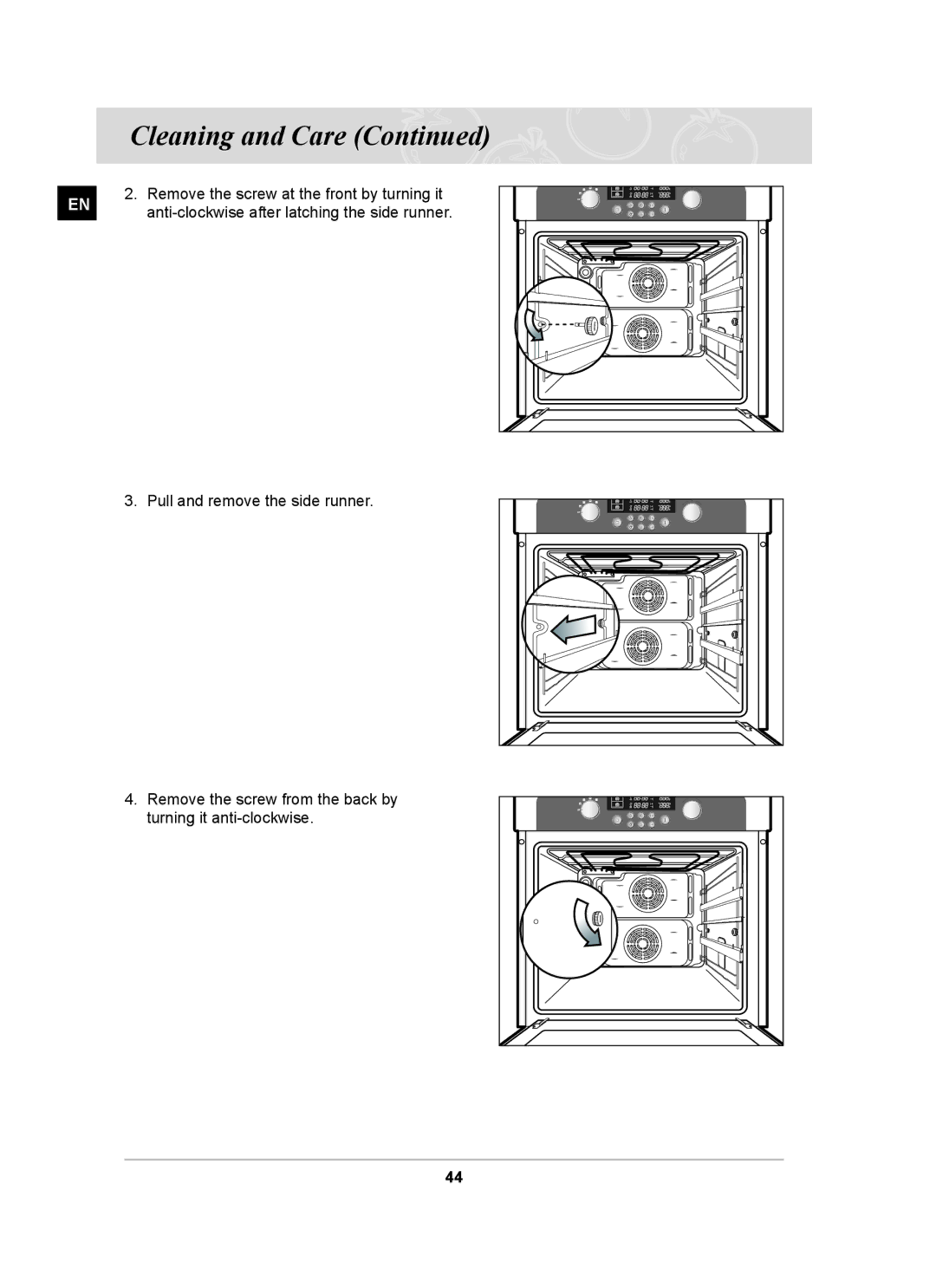 Samsung BT63TDFST/BOL, BT63TDFST/XEH manual Remove the screw at the front by turning it 