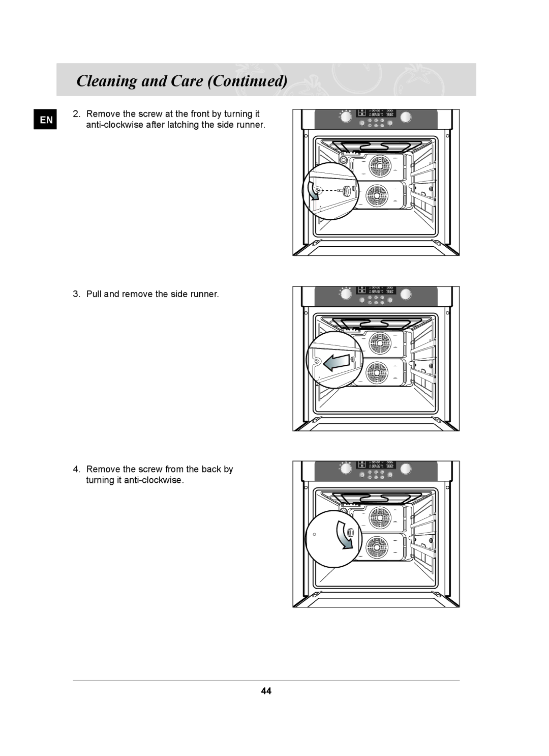 Samsung BT63TDFST/BOL, BT63TDFST/XEH manual Remove the screw at the front by turning it 