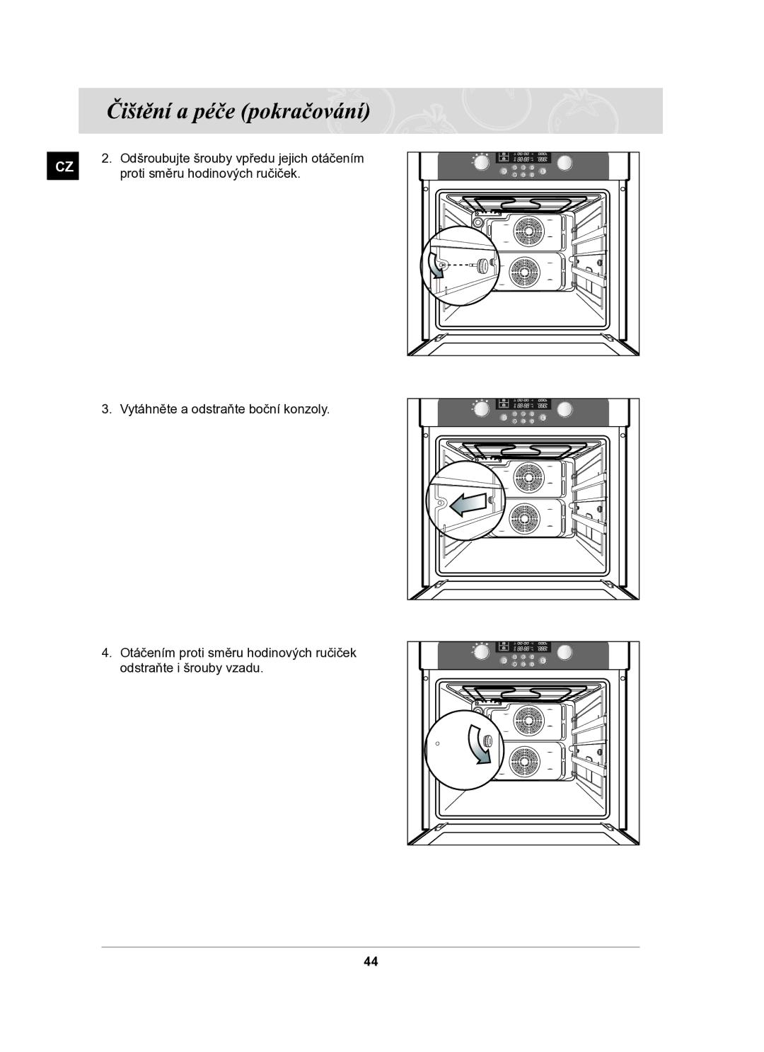 Samsung BT63TDFST/XEH manual Odšroubujte šrouby vpředu jejich otáčením 