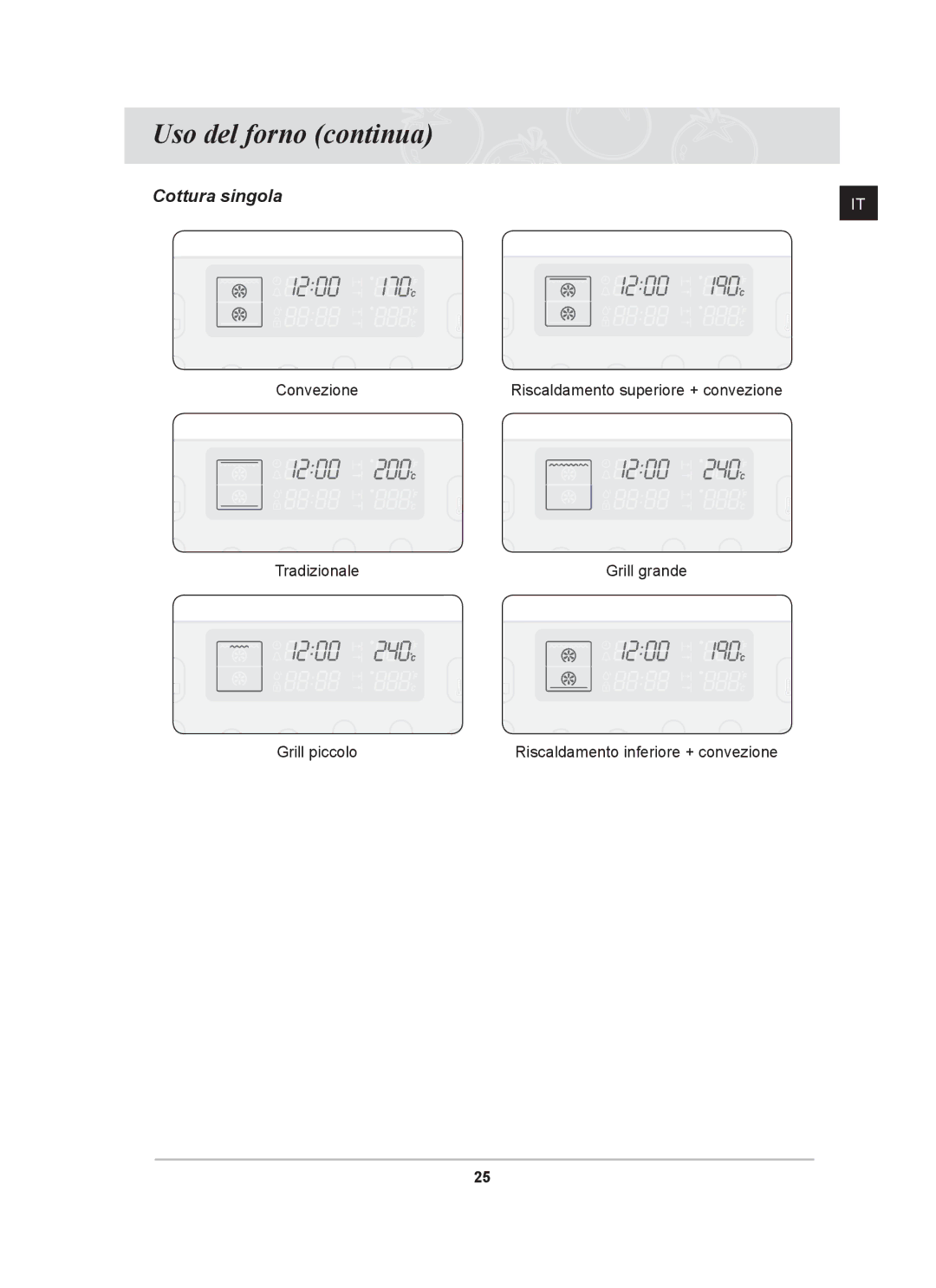 Samsung BT65CDBSTL/XET manual Cottura singola 